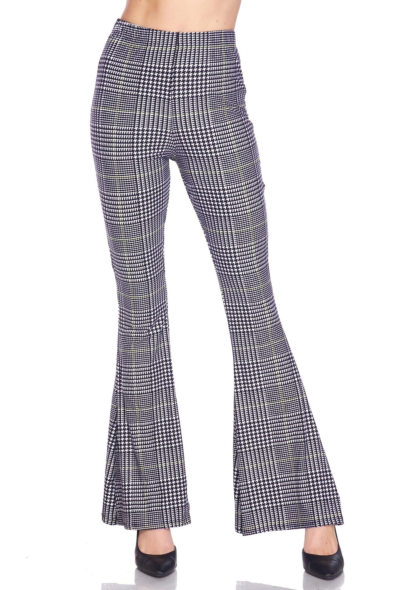 Buttery Smooth Sunshine Plaid Bell Bottom Leggings