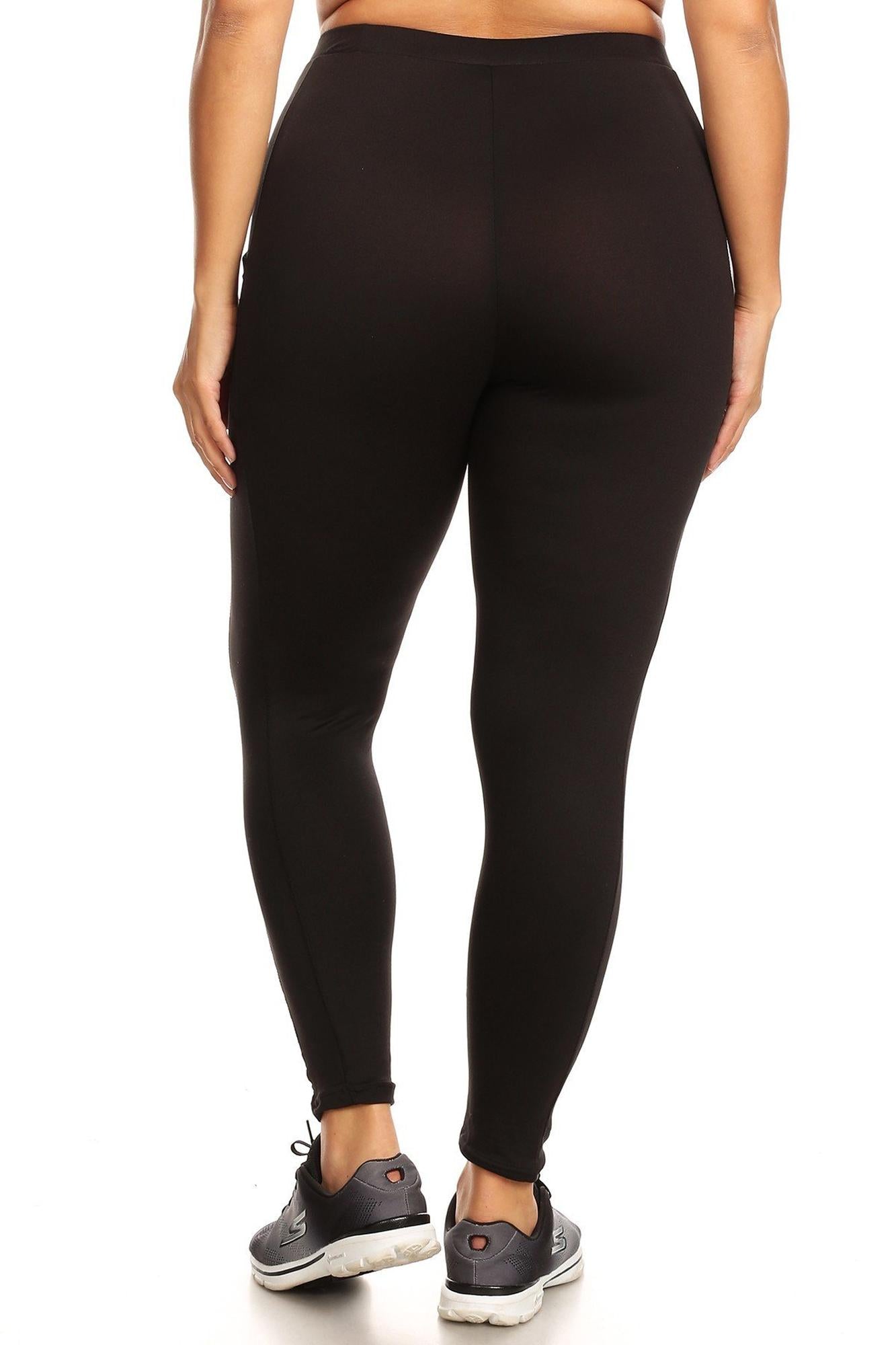 Buttery Smooth Sport Basic Plus Size Leggings with Side Pockets
