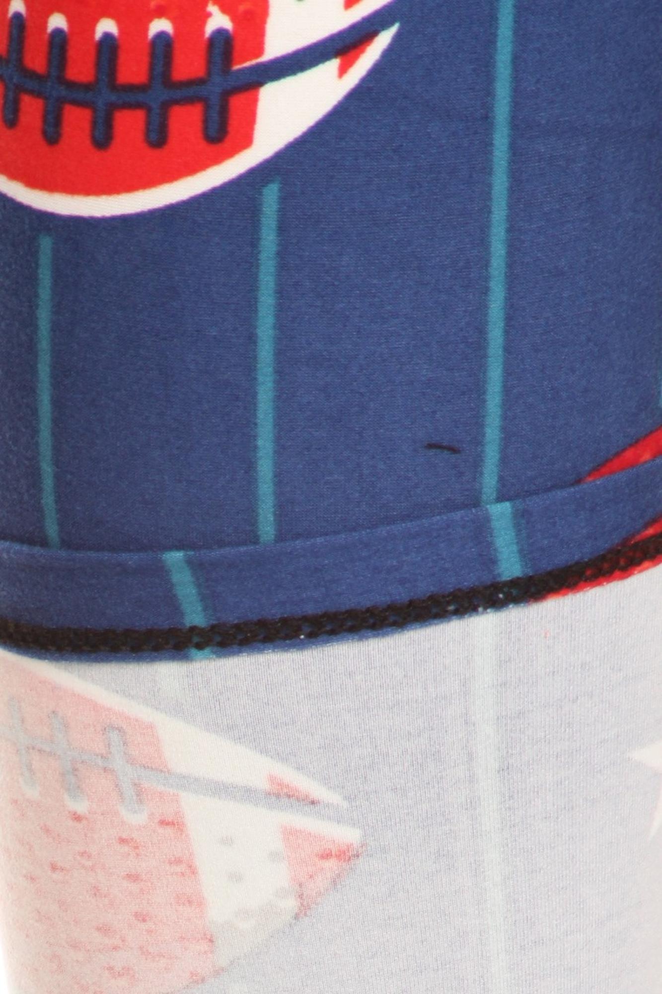 Buttery Soft Football Plus Size Capris - LIMITED EDITION (One Size Plus,Blue)