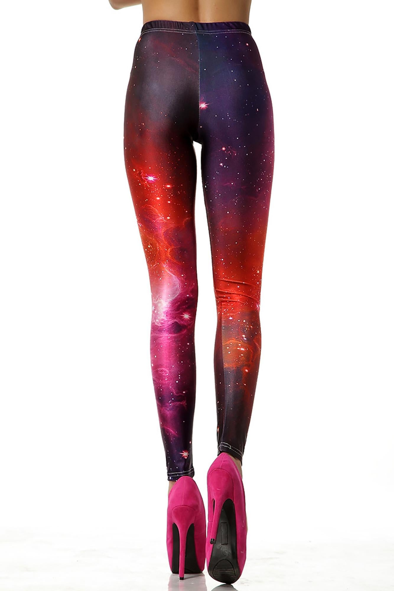 Graphic Print Ruby Color Blast Cosmos Leggings