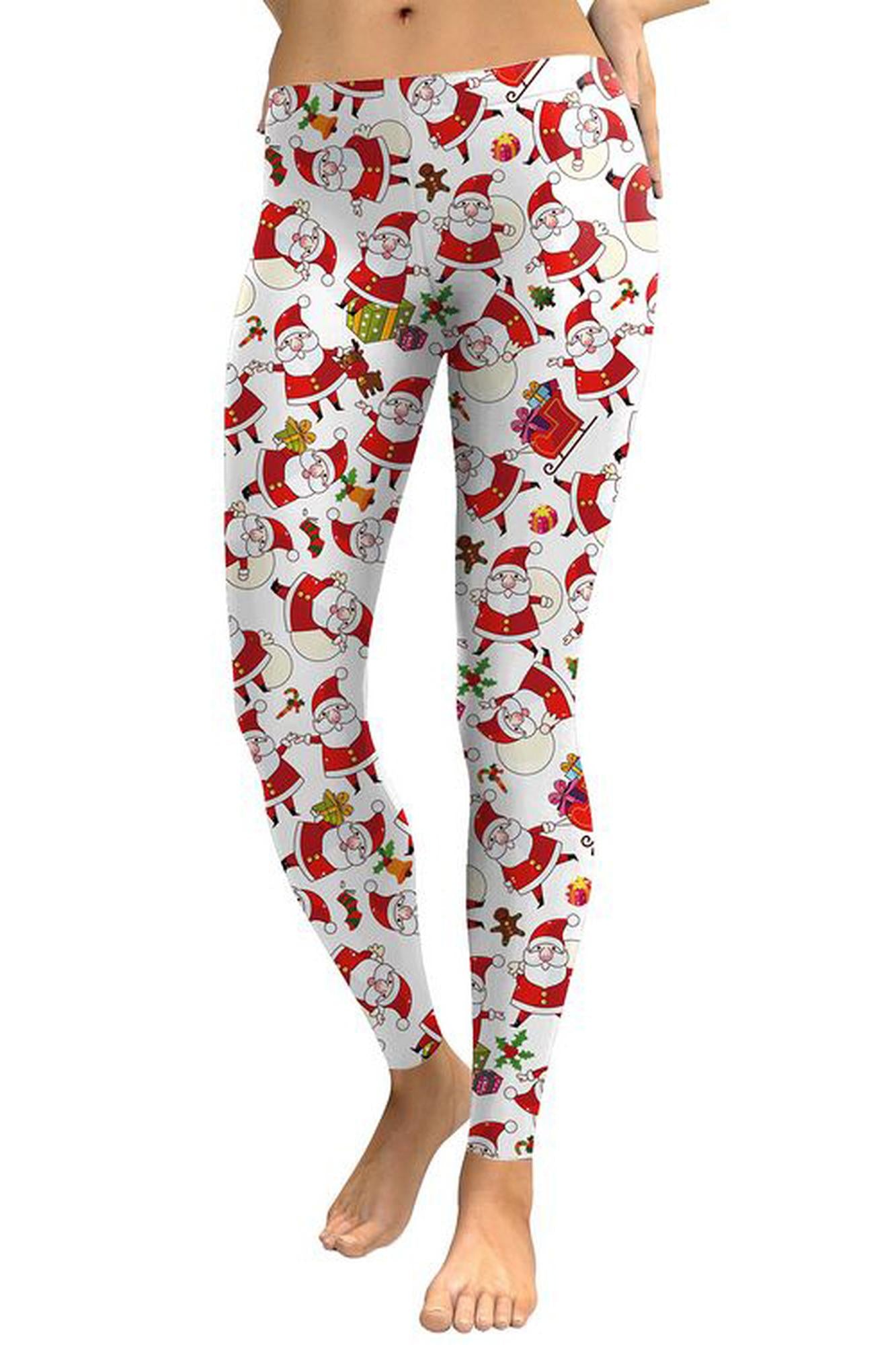 Jolly Cartoon Santa Leggings