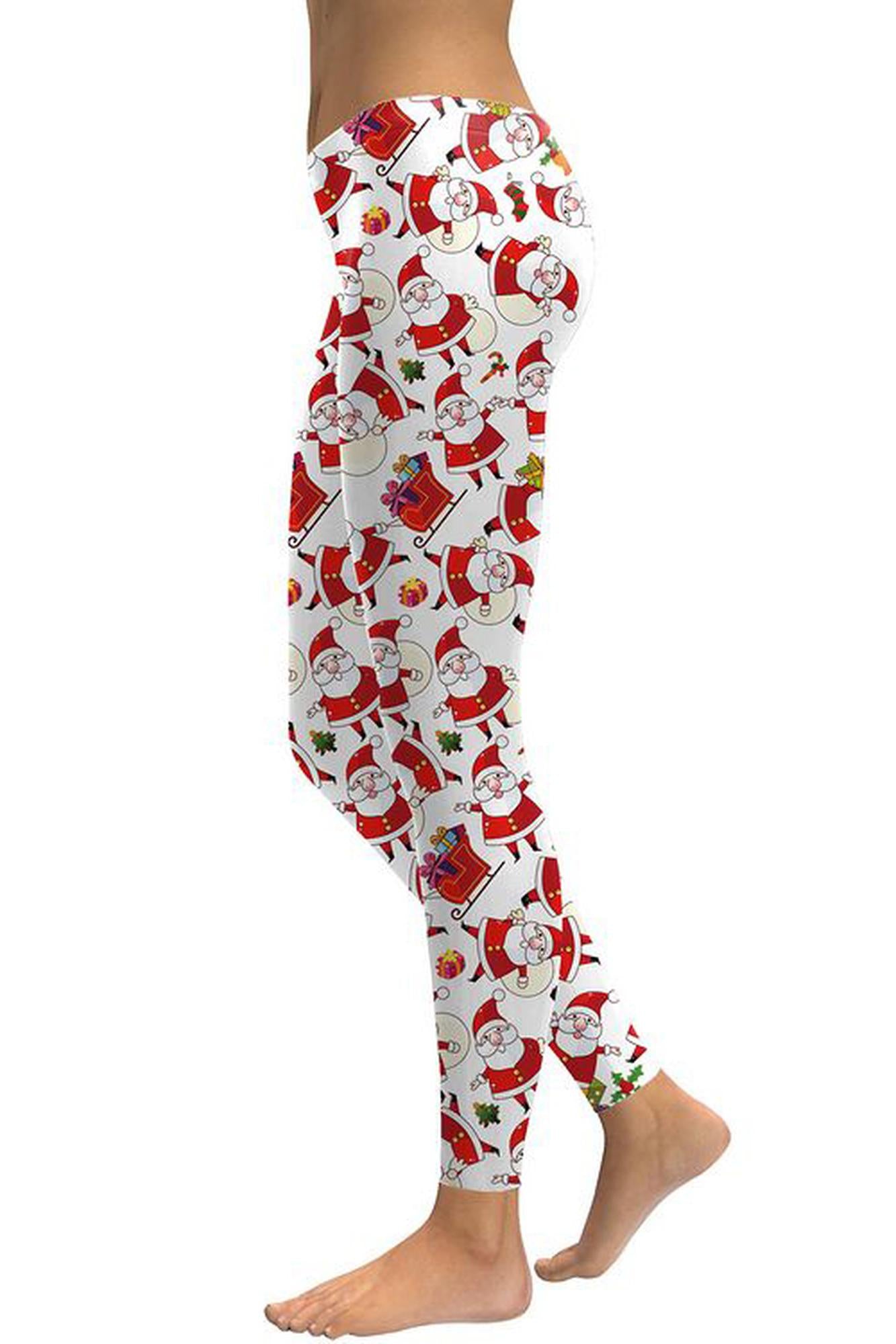 Jolly Cartoon Santa Leggings
