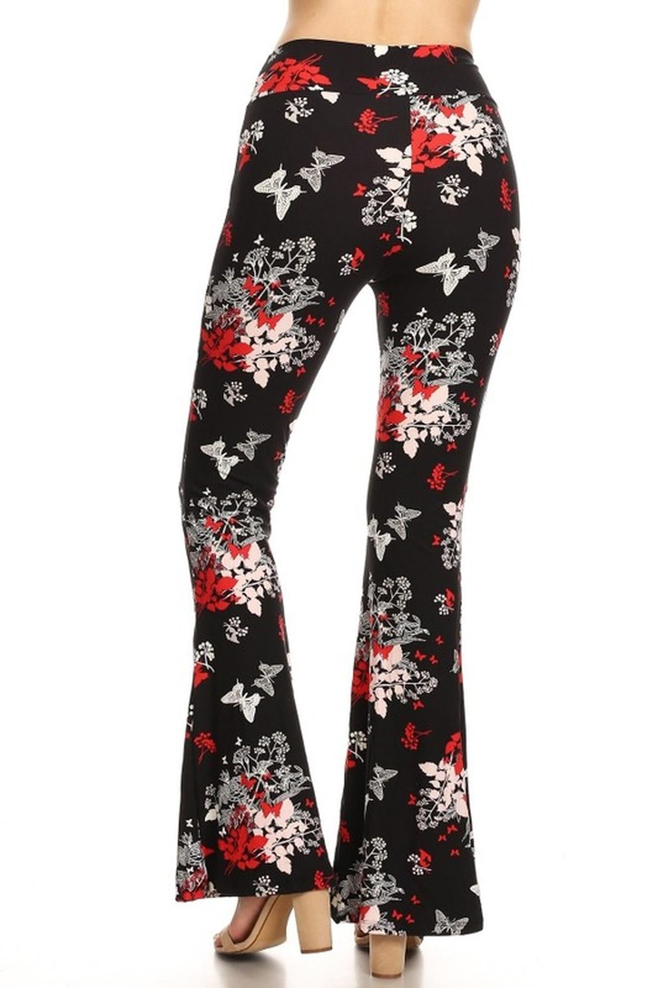Buttery Smooth Butterfly Bloom Bell Bottom Leggings