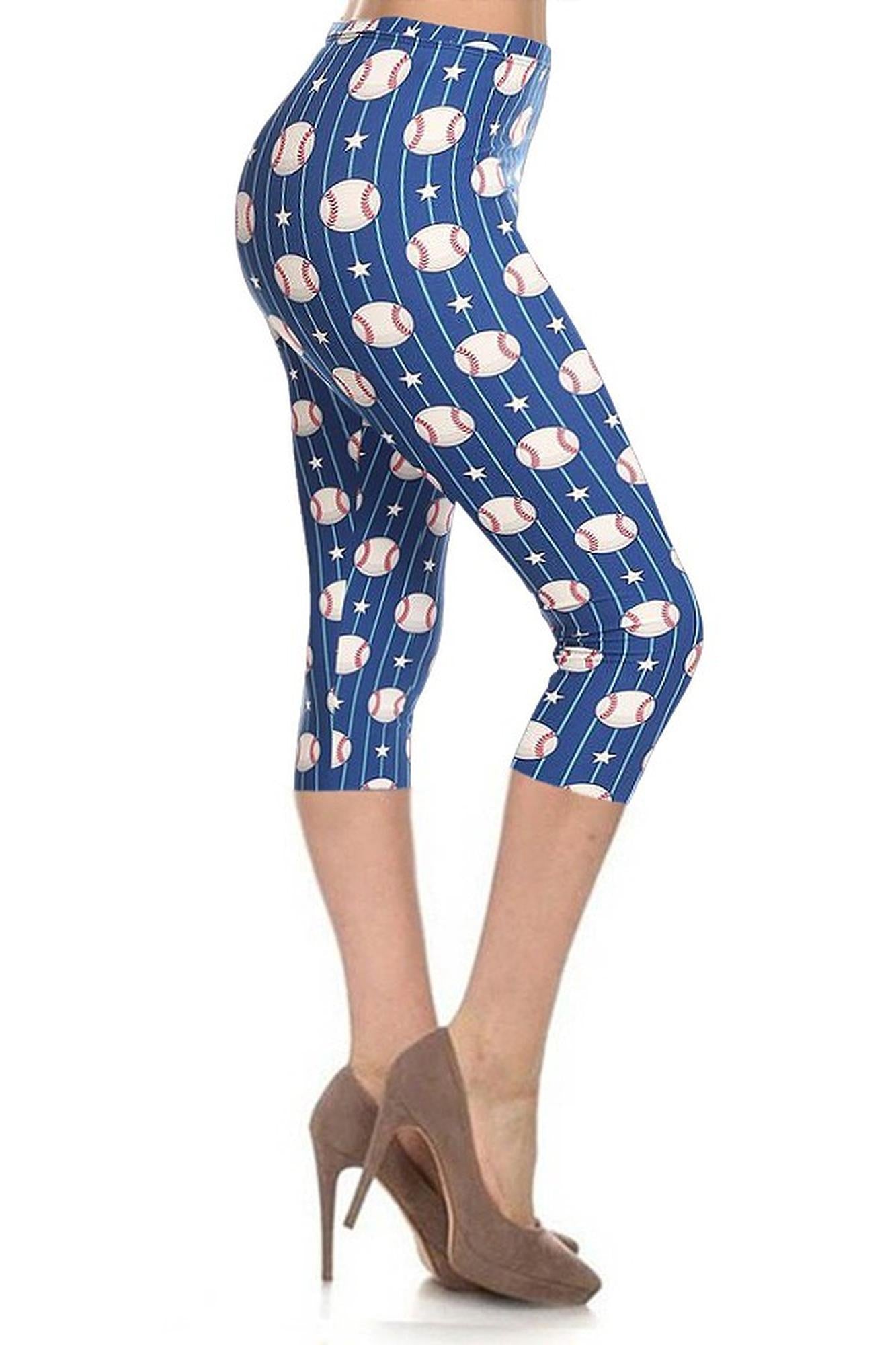 Buttery Soft Baseball Capris - LIMITED EDITION (One Size Regular,Blue)