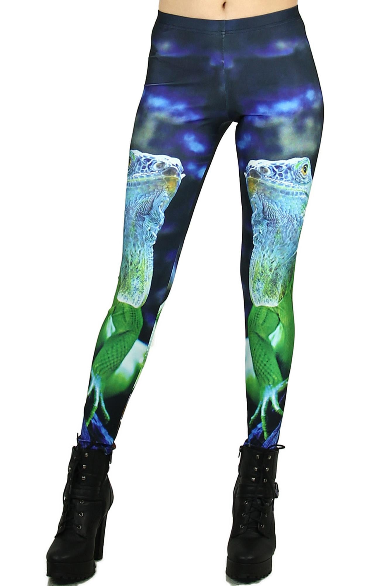 Premium Graphic Print Iguana Leggings