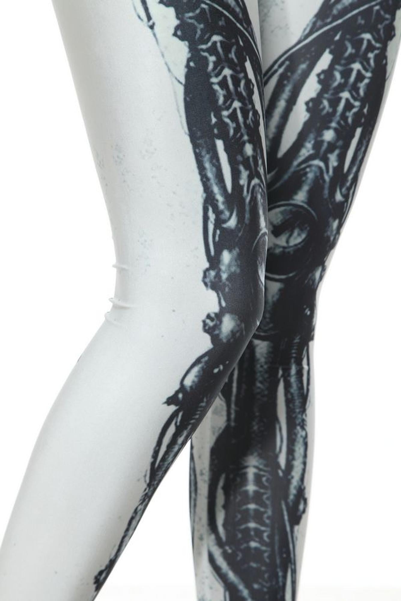 White Steampunk Skeleton Leggings