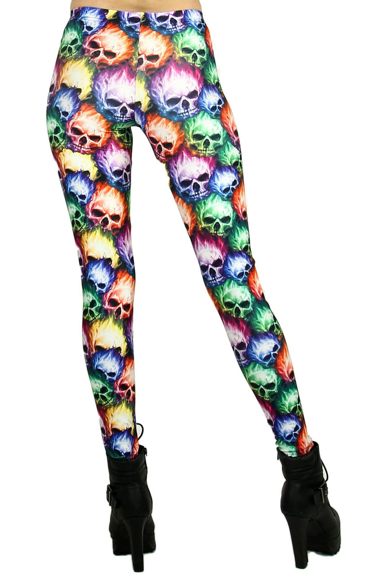 Premium Graphic Colorful Rage Skull Leggings