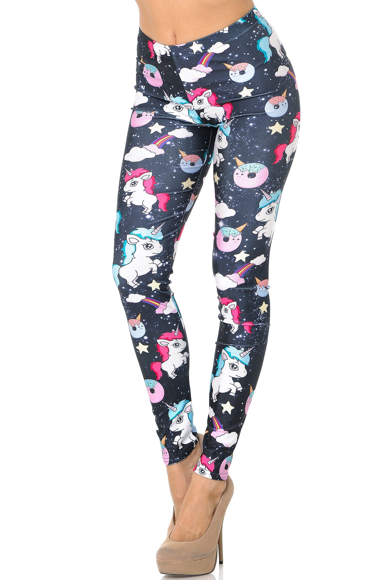 Premium Graphic Print Unicorn Rainbow and Treats Leggings