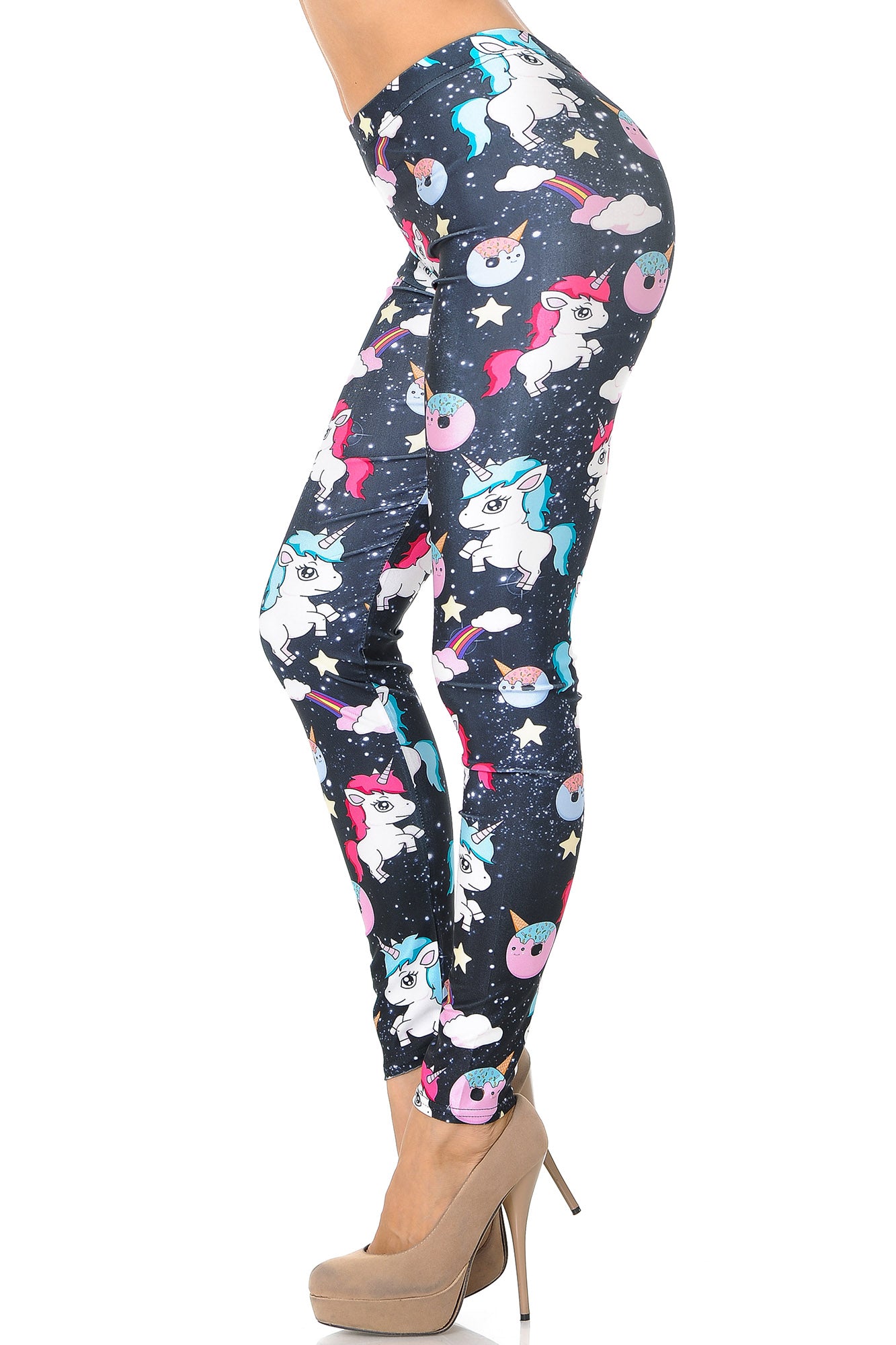Premium Graphic Print Unicorn Rainbow and Treats Leggings
