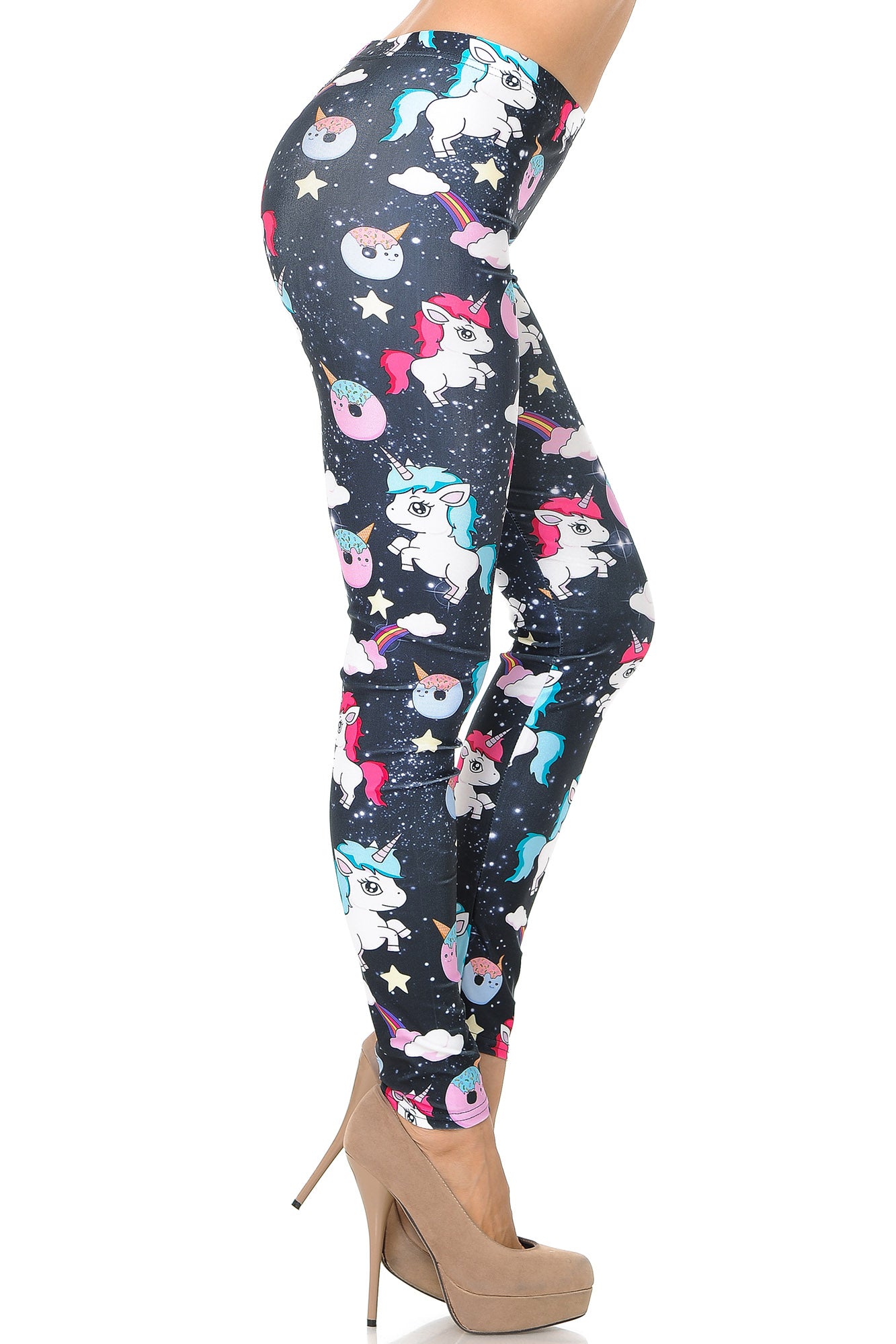 Premium Graphic Print Unicorn Rainbow and Treats Leggings