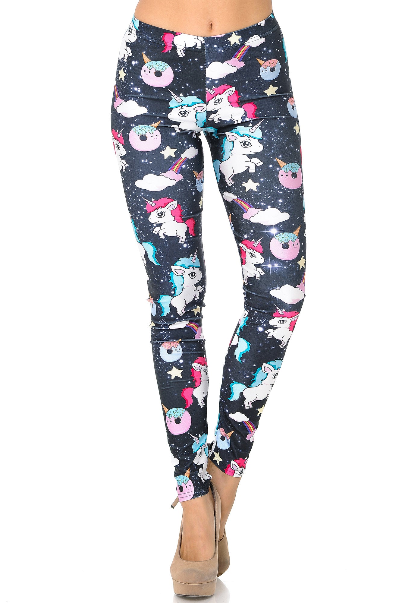 Premium Graphic Print Unicorn Rainbow and Treats Leggings
