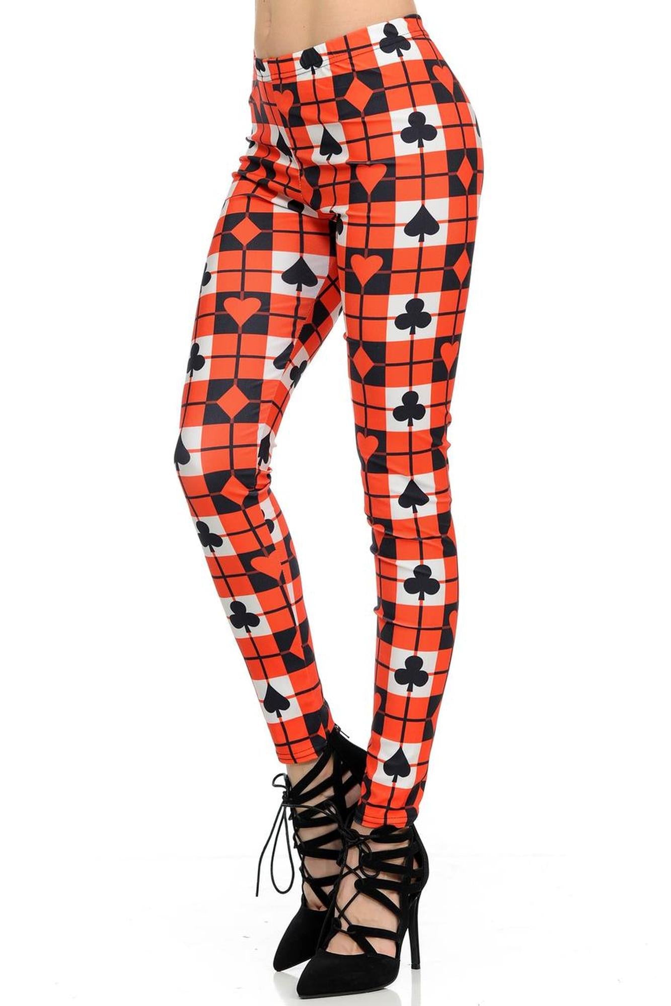 Playing Card Plaid Leggings