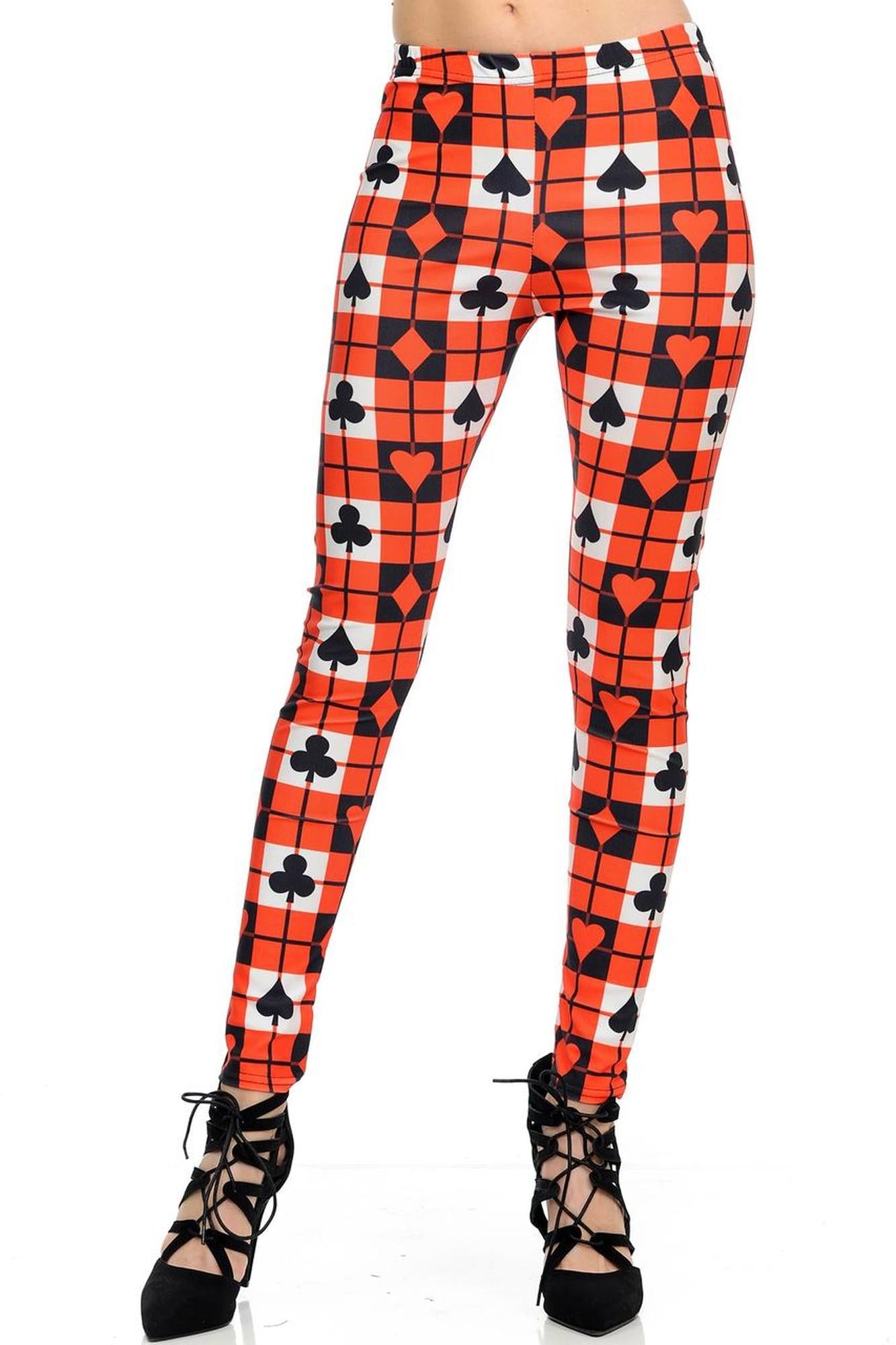 Playing Card Plaid Leggings