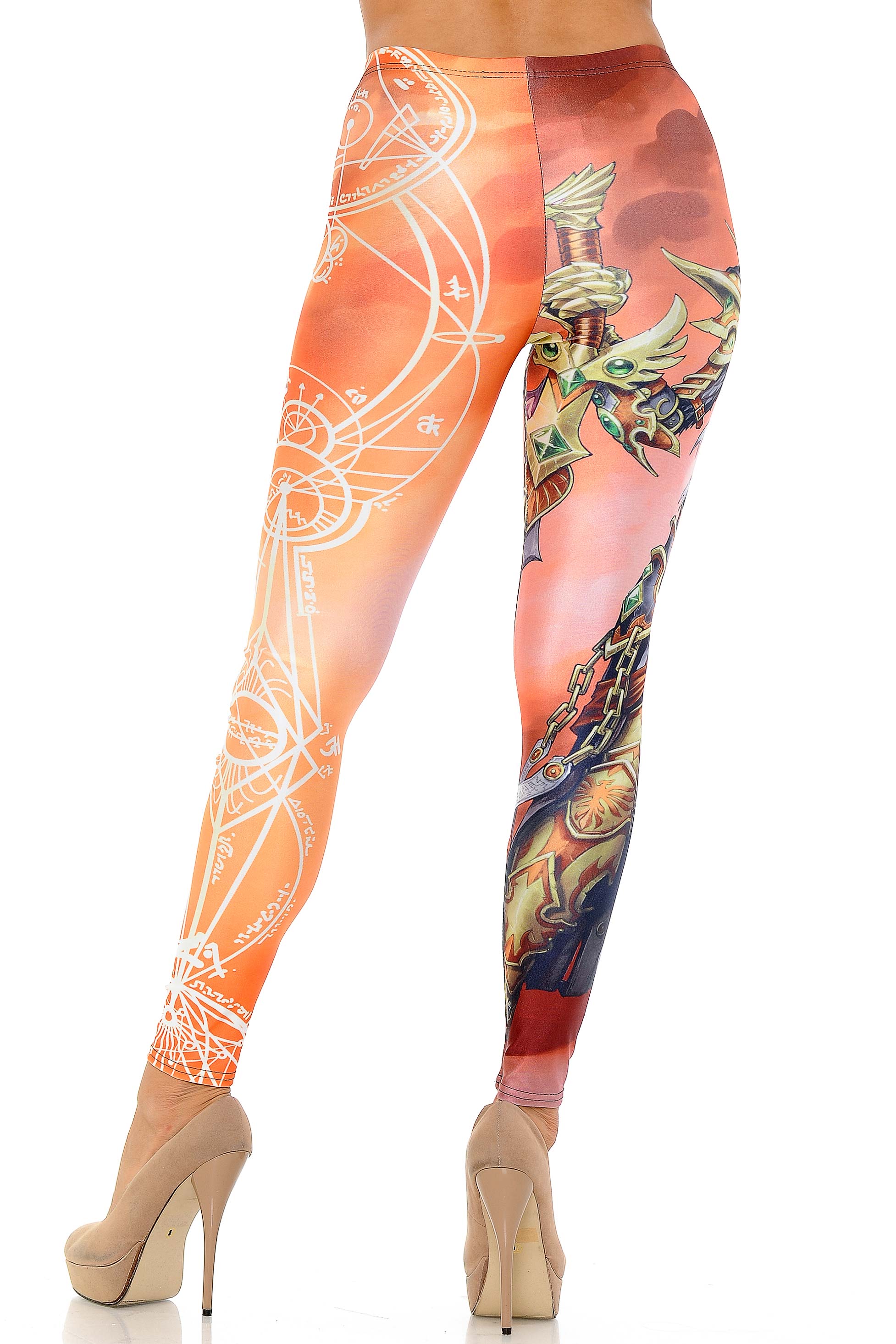 Premium Graphic Print Female Elf Warrior Leggings