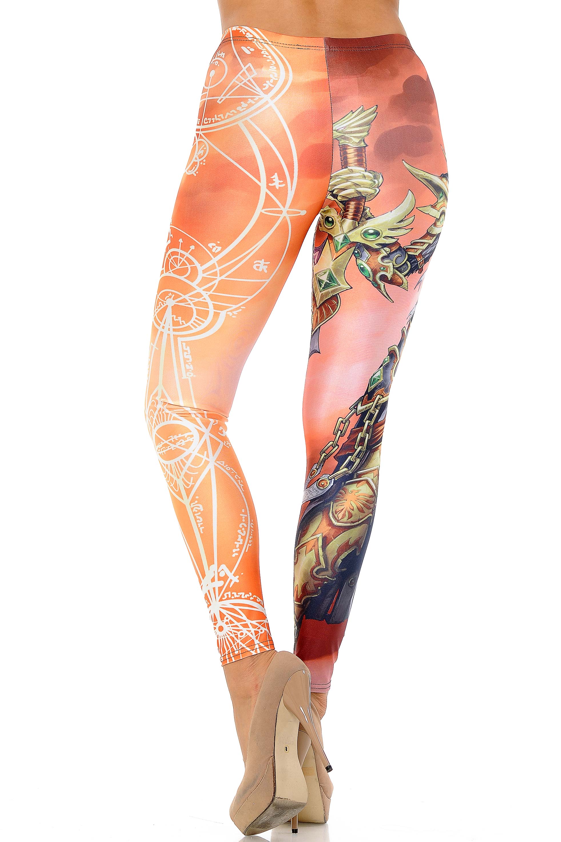 Premium Graphic Print Female Elf Warrior Leggings