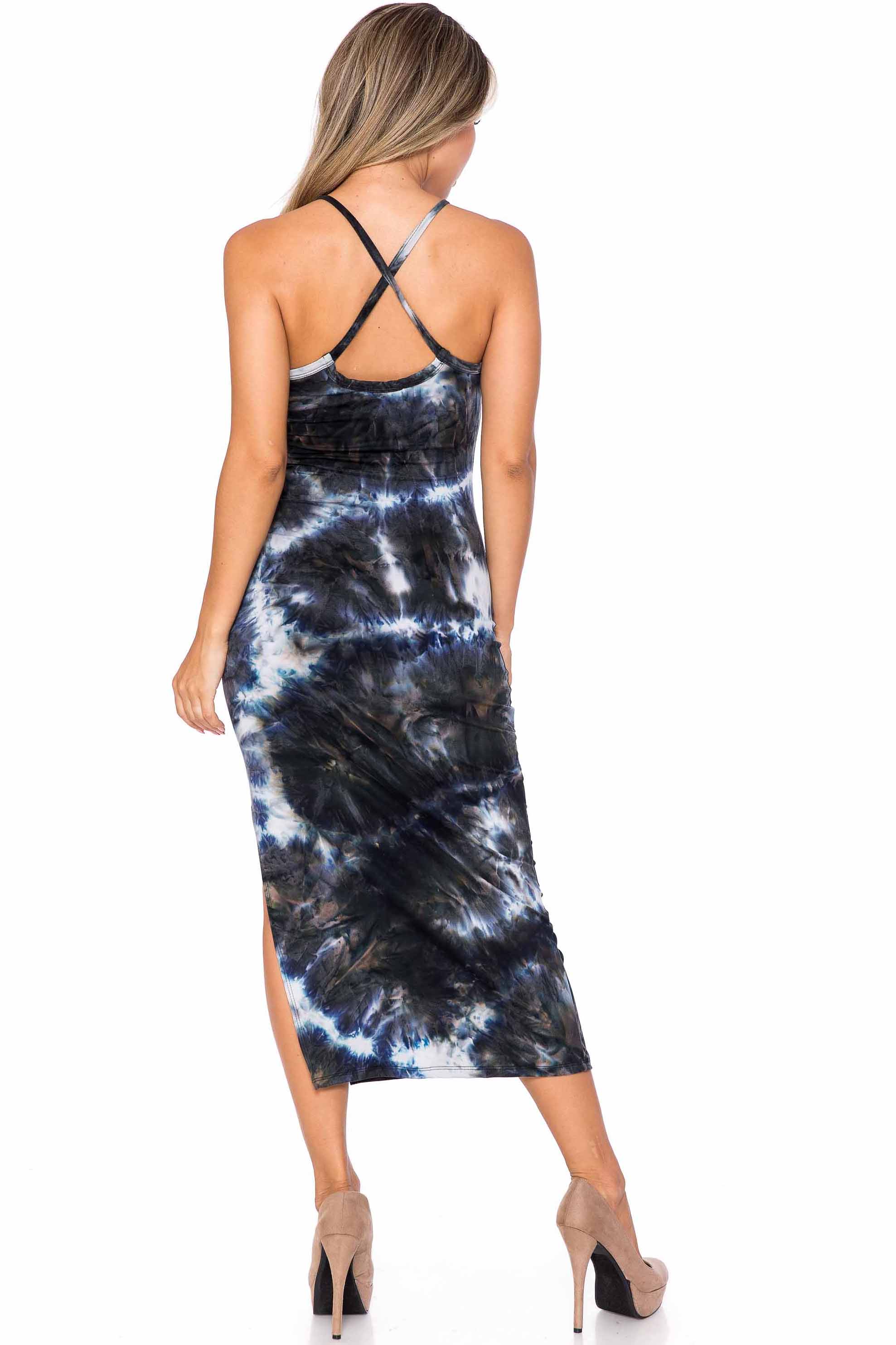 Buttery Smooth X Back Side Slit Tie Dye Summer Dress