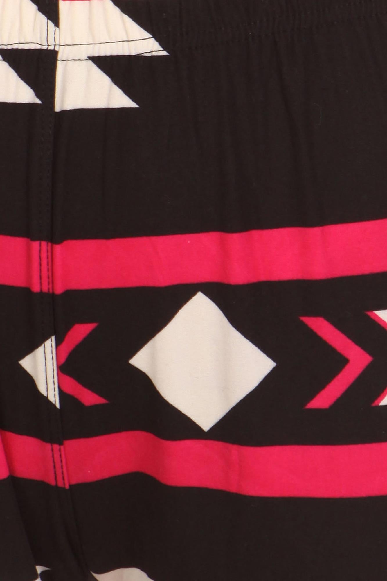 Buttery Soft Magenta Aztec Tribal Extra Plus Size Leggings - 3X-5X (XPlus One Size,Magenta)