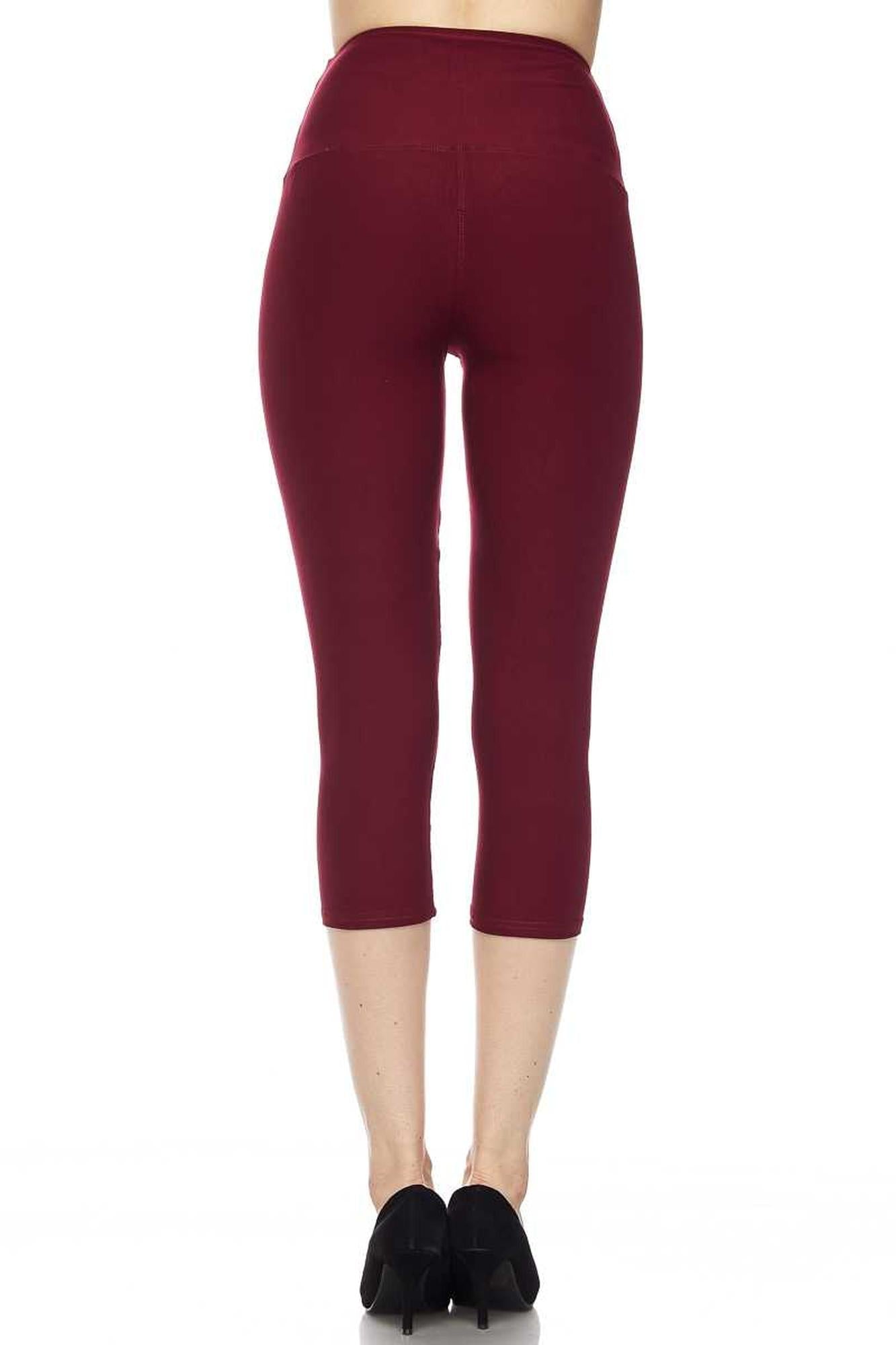 Brushed Basic Solid High Waisted Extra Plus Size Capris - 5 Inch - 3X-5X - New Mix