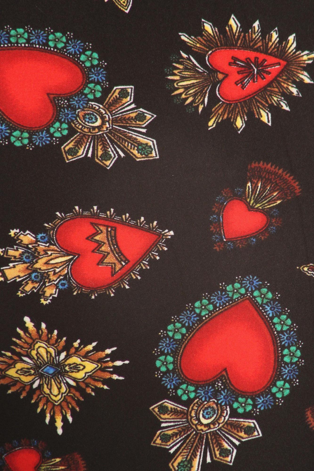 Buttery Soft Jeweled Hearts Extra Plus Size Leggings - 3X-5X (Red,XPlus One Size)