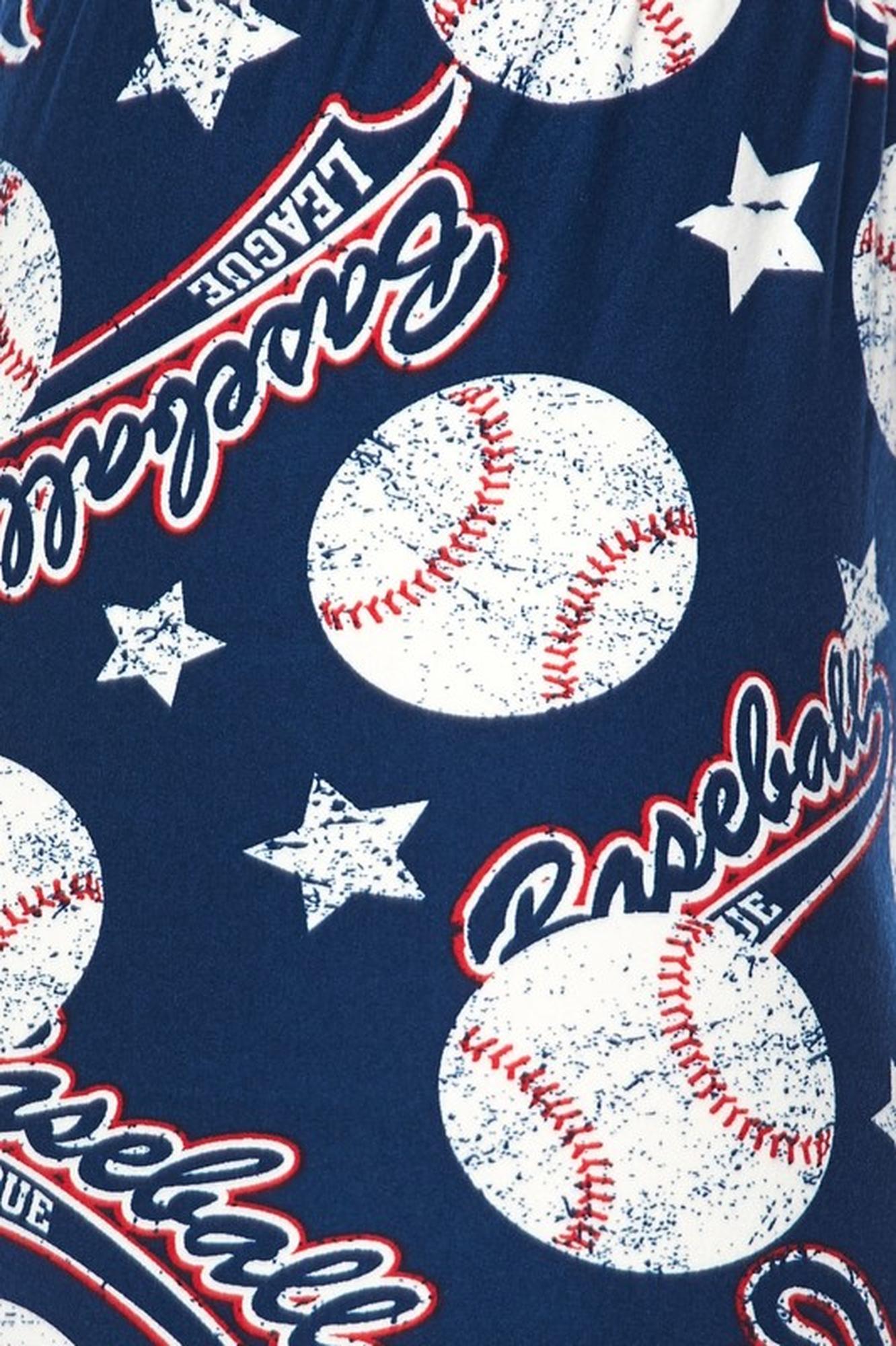 Buttery Soft Major League Baseball Plus Size Leggings - 3X-5X (One Size Plus,Blue)