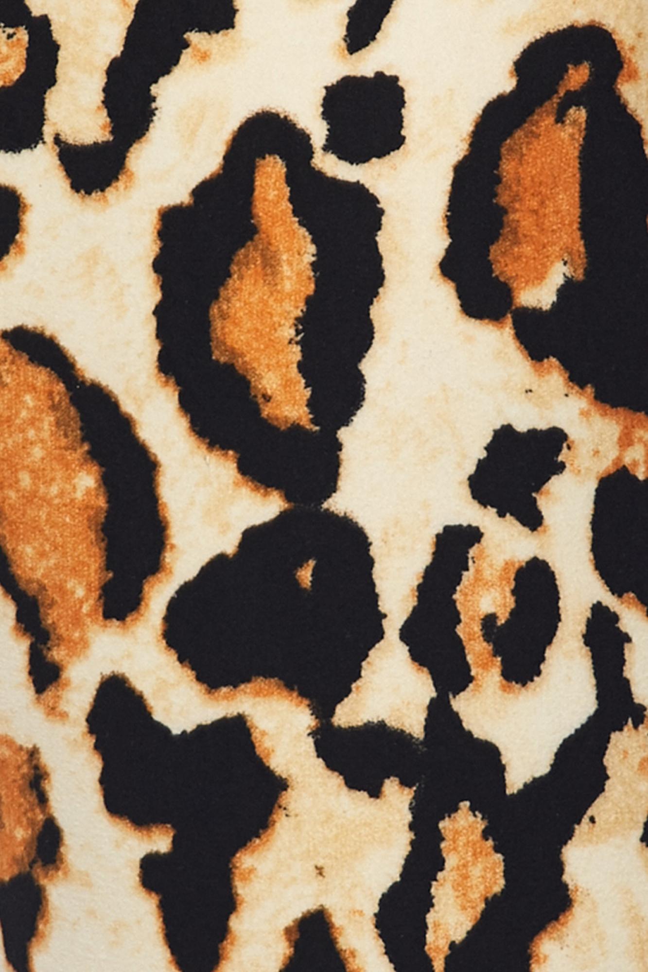 Buttery Soft Brazilian Leopard Plus Size Leggings - 3X-5X (One Size Plus,Brown)
