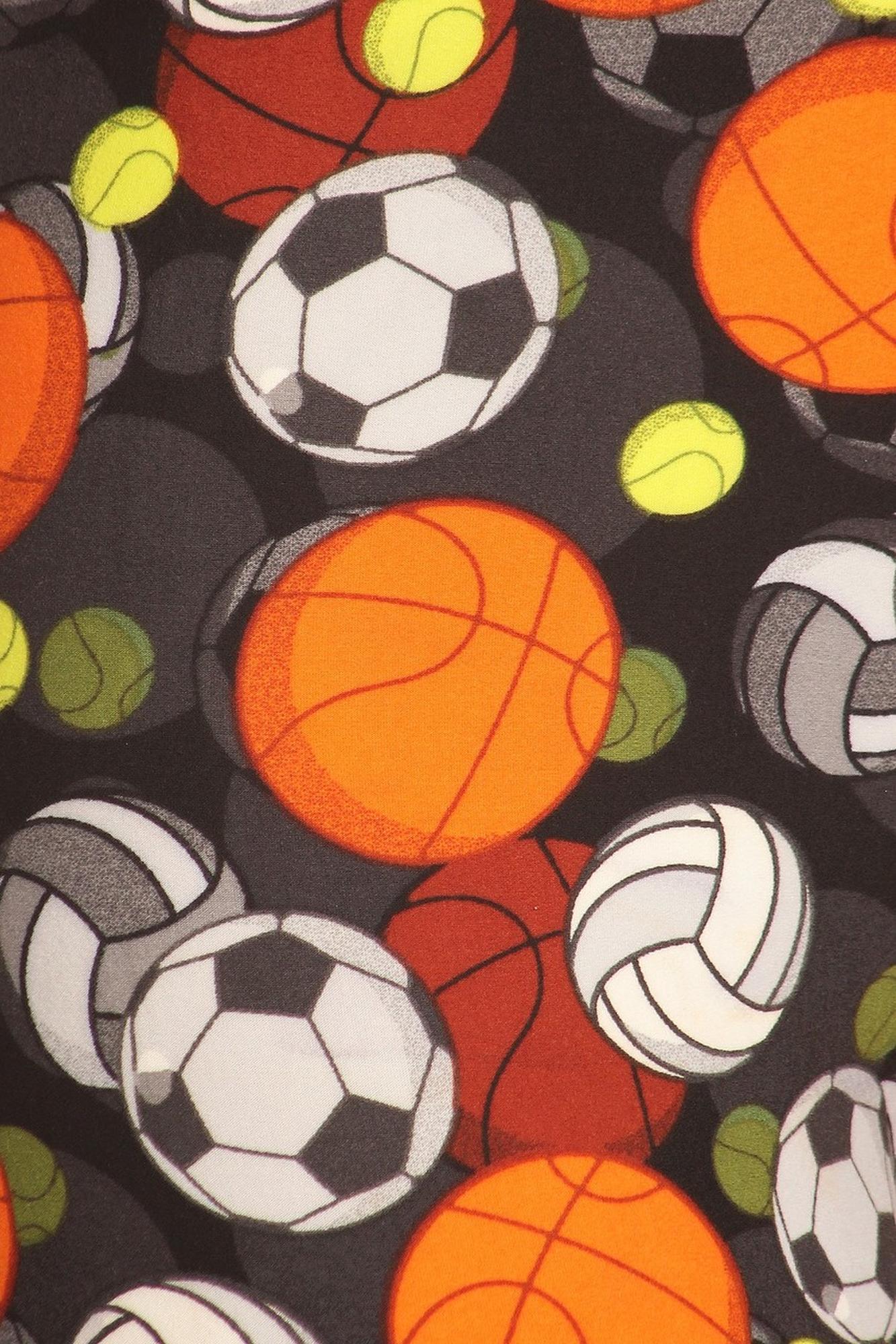Buttery Soft Sports Ball Extra Plus Size Leggings - 3X-5X (XPlus One Size,Orange)