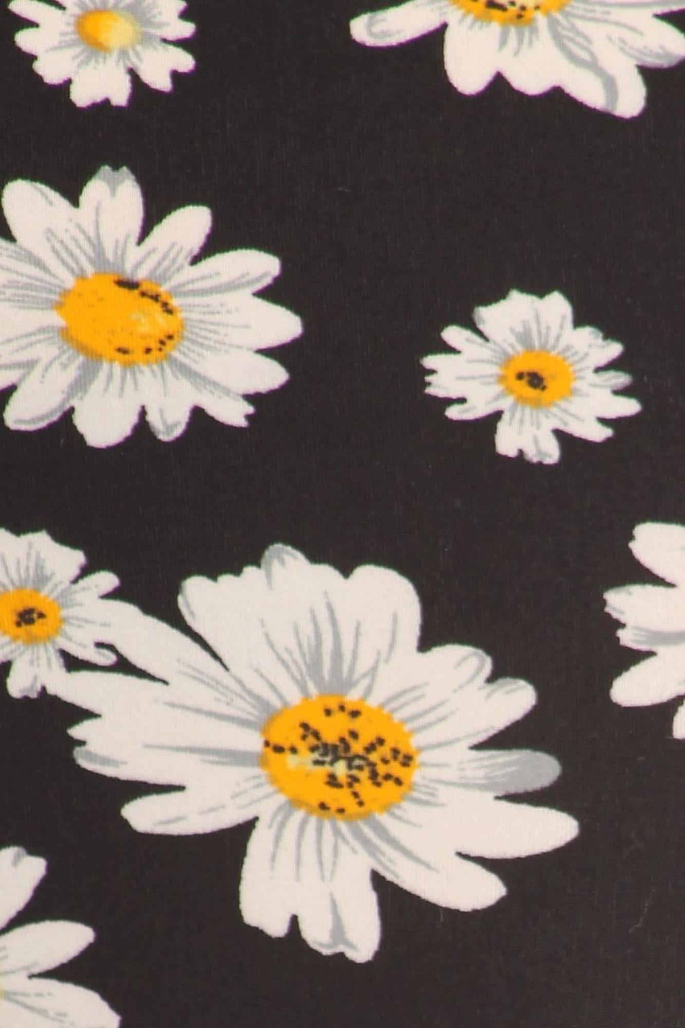 Buttery Soft Daisy Extra Plus Size Leggings - 3X-5X (XPlus One Size,Black)