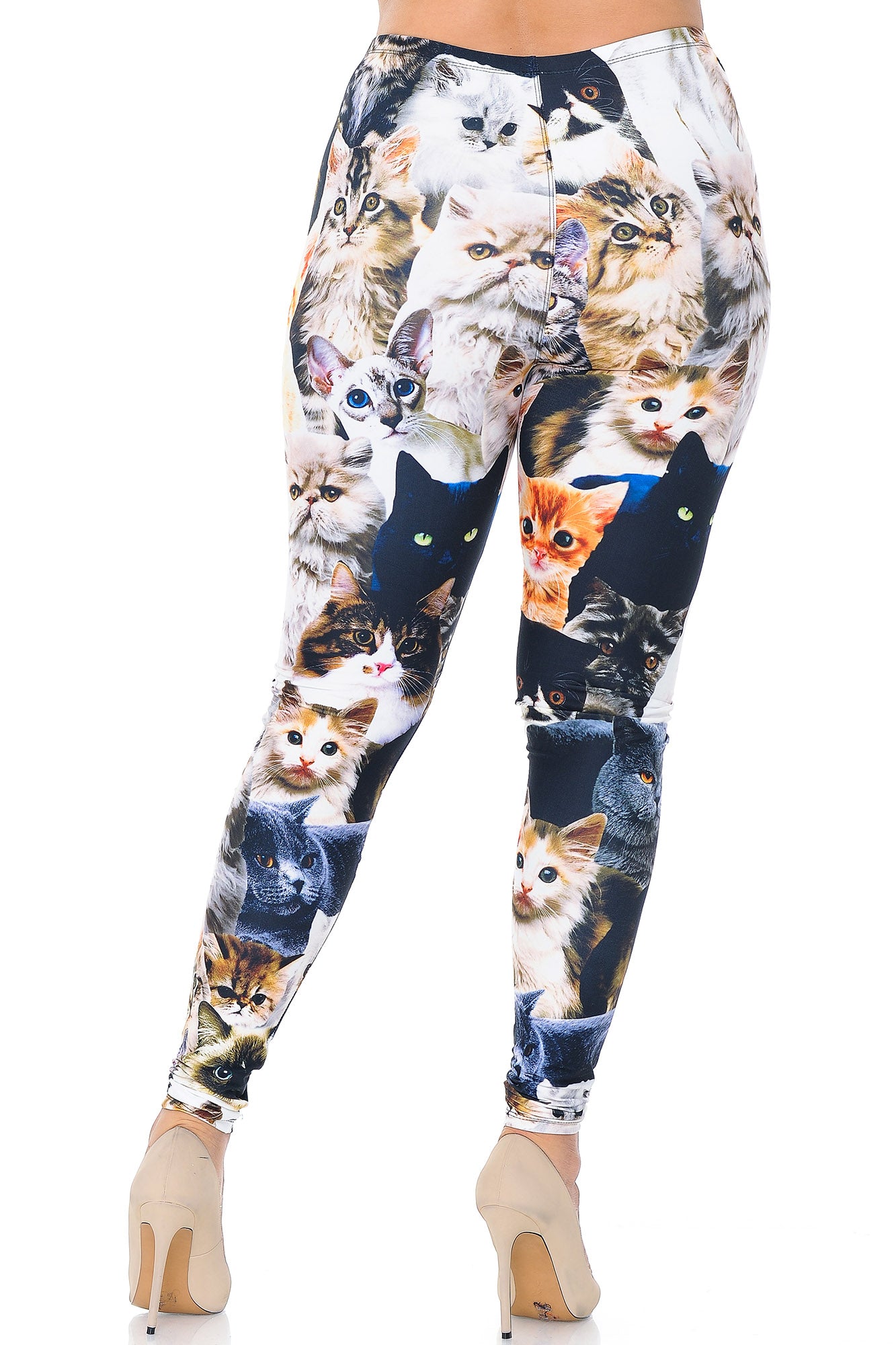 Creamy Soft Cat Collage Extra Plus Size Leggings - 3X-5X - USA Fashion (XPlus One Size,Multi Color Bold)