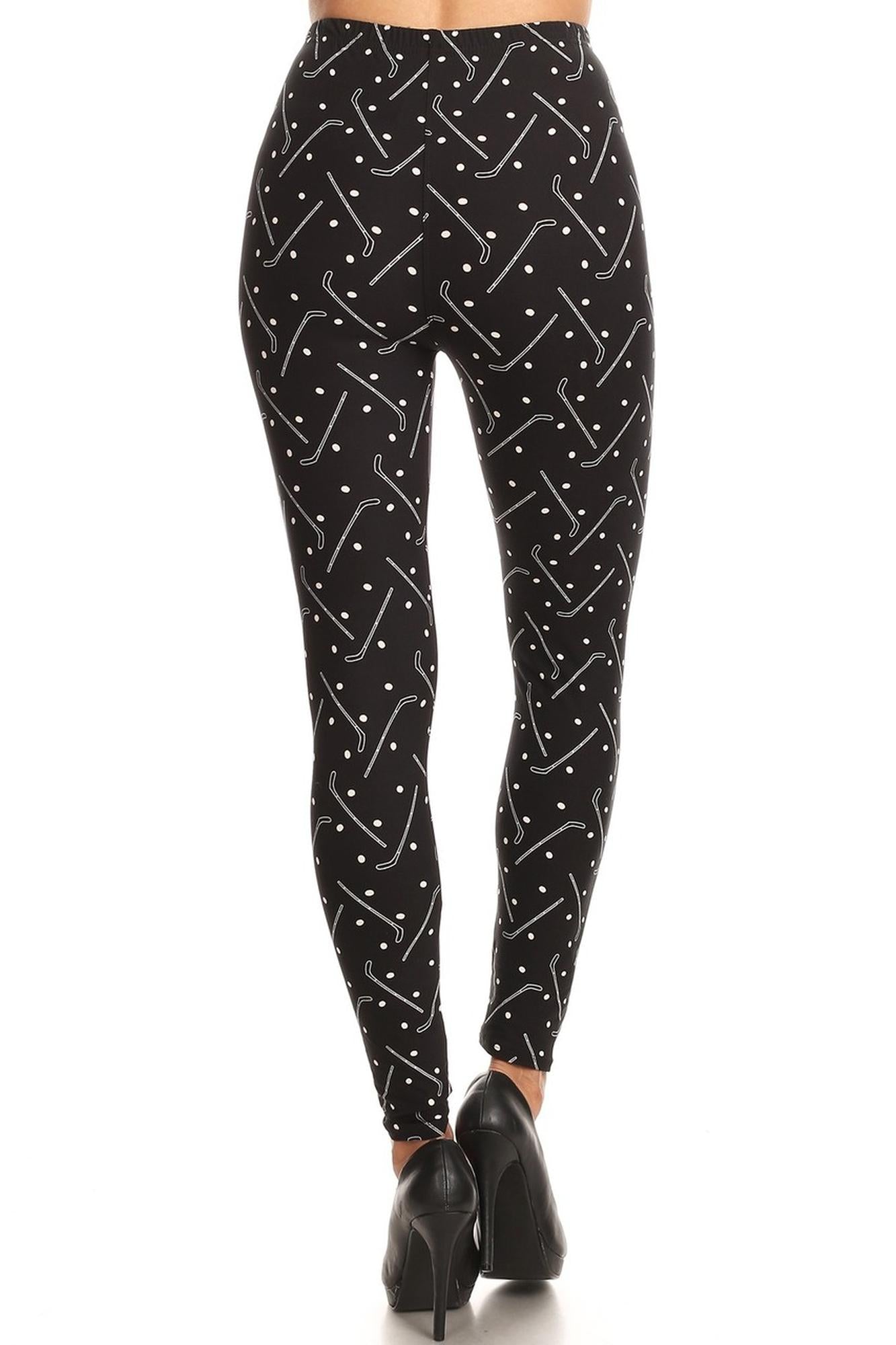 Buttery Soft Hockey Plus Size Leggings - 3X-5X - LIMITED EDITION (One Size Plus,Black)