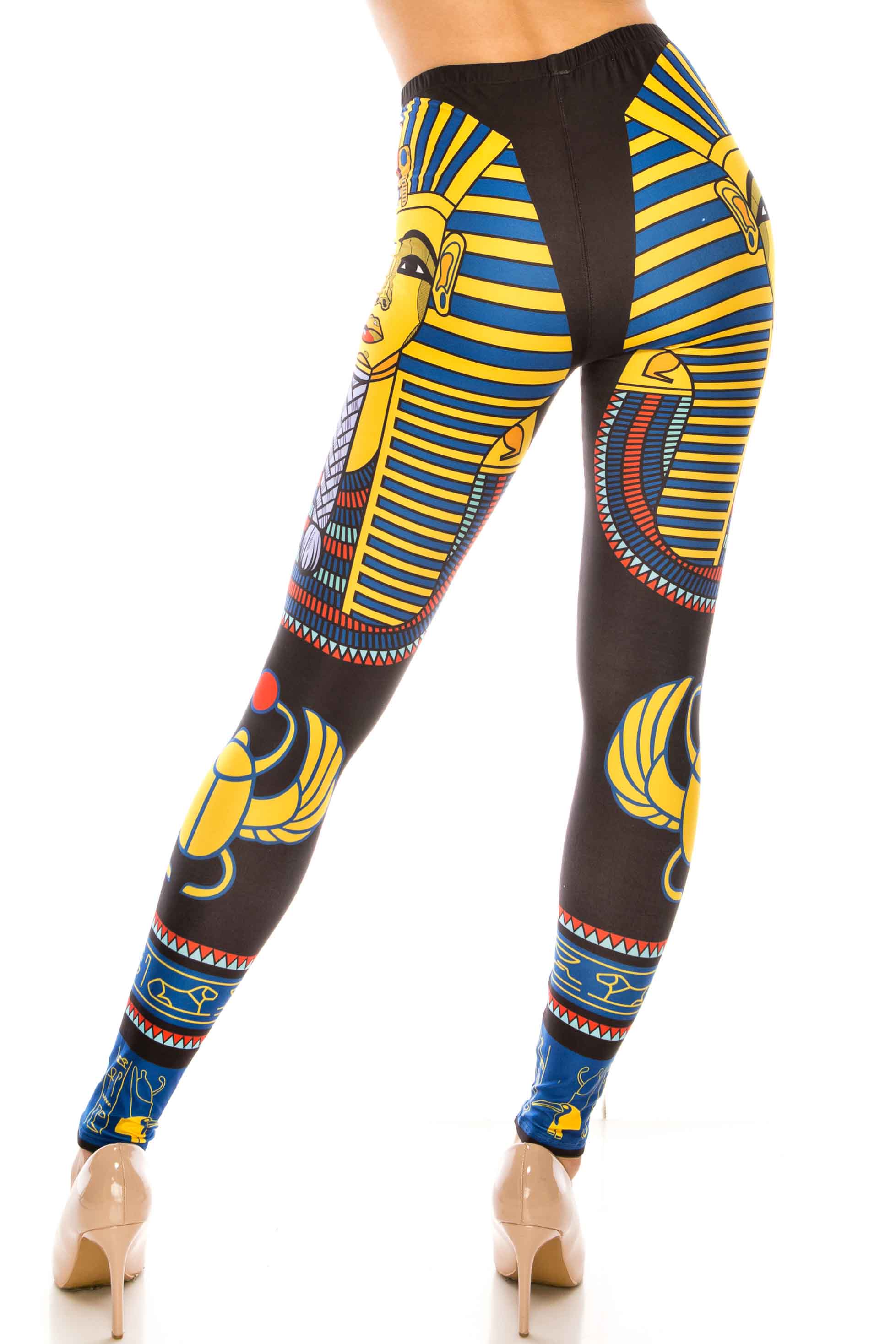 Creamy Soft King Tut Extra Plus Size Leggings - 3X-5X - USA Fashion (XPlus One Size,Yellow)