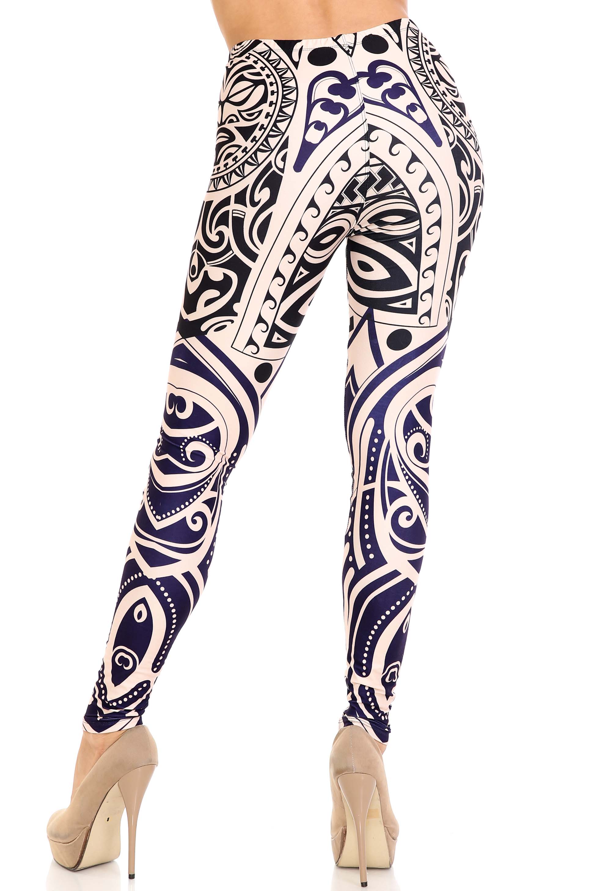 Creamy Soft Valhalla Extra Plus Size Leggings - 3X-5X - USA Fashion (XPlus One Size,Beige)