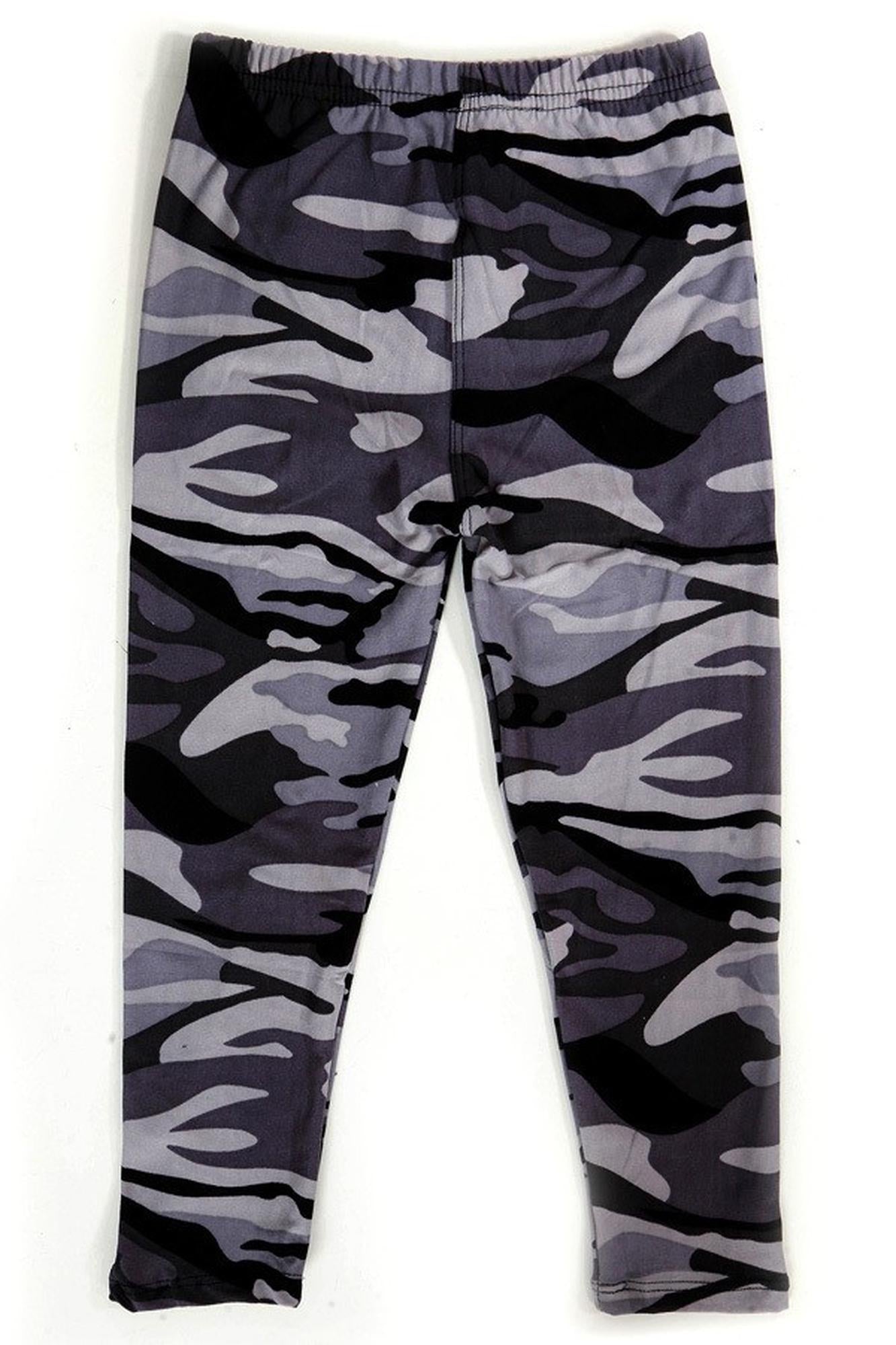 Monochrome Camouflage Kids Leggings
