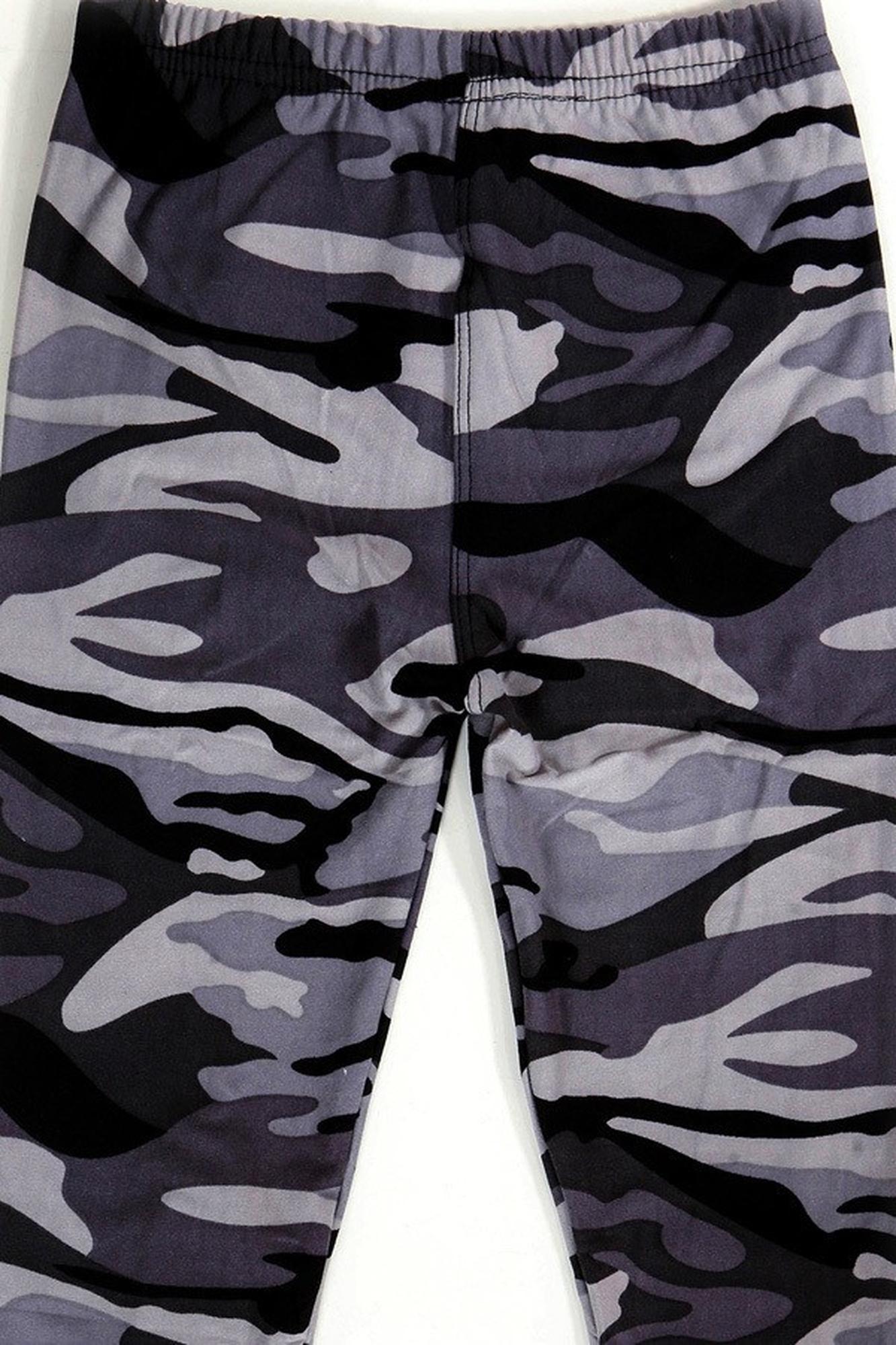 Monochrome Camouflage Kids Leggings