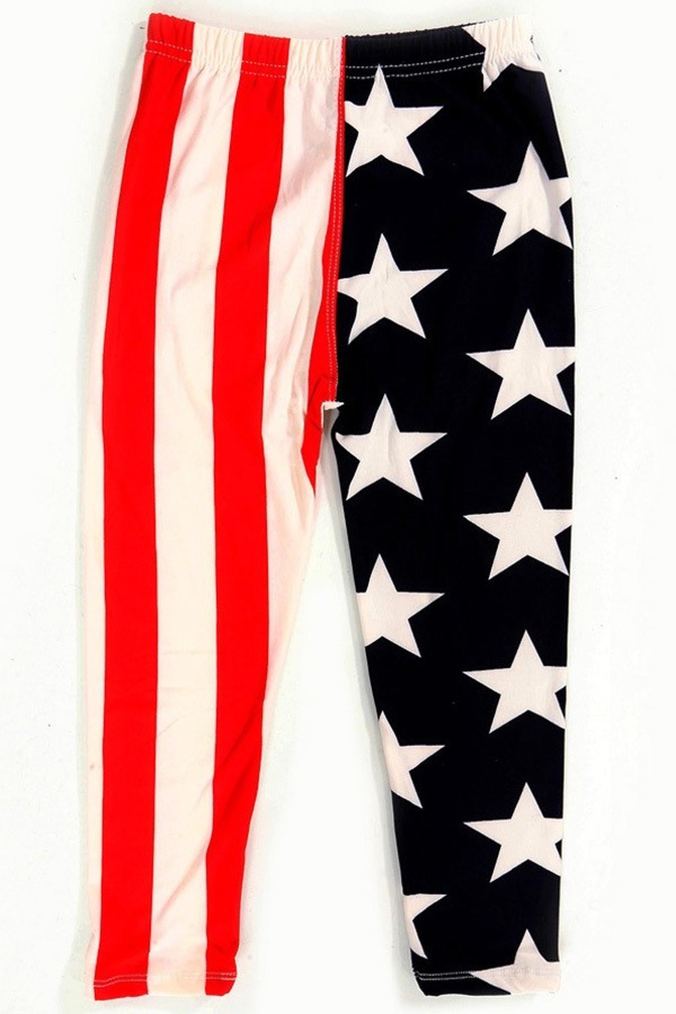 Split USA Flag Kids Leggings