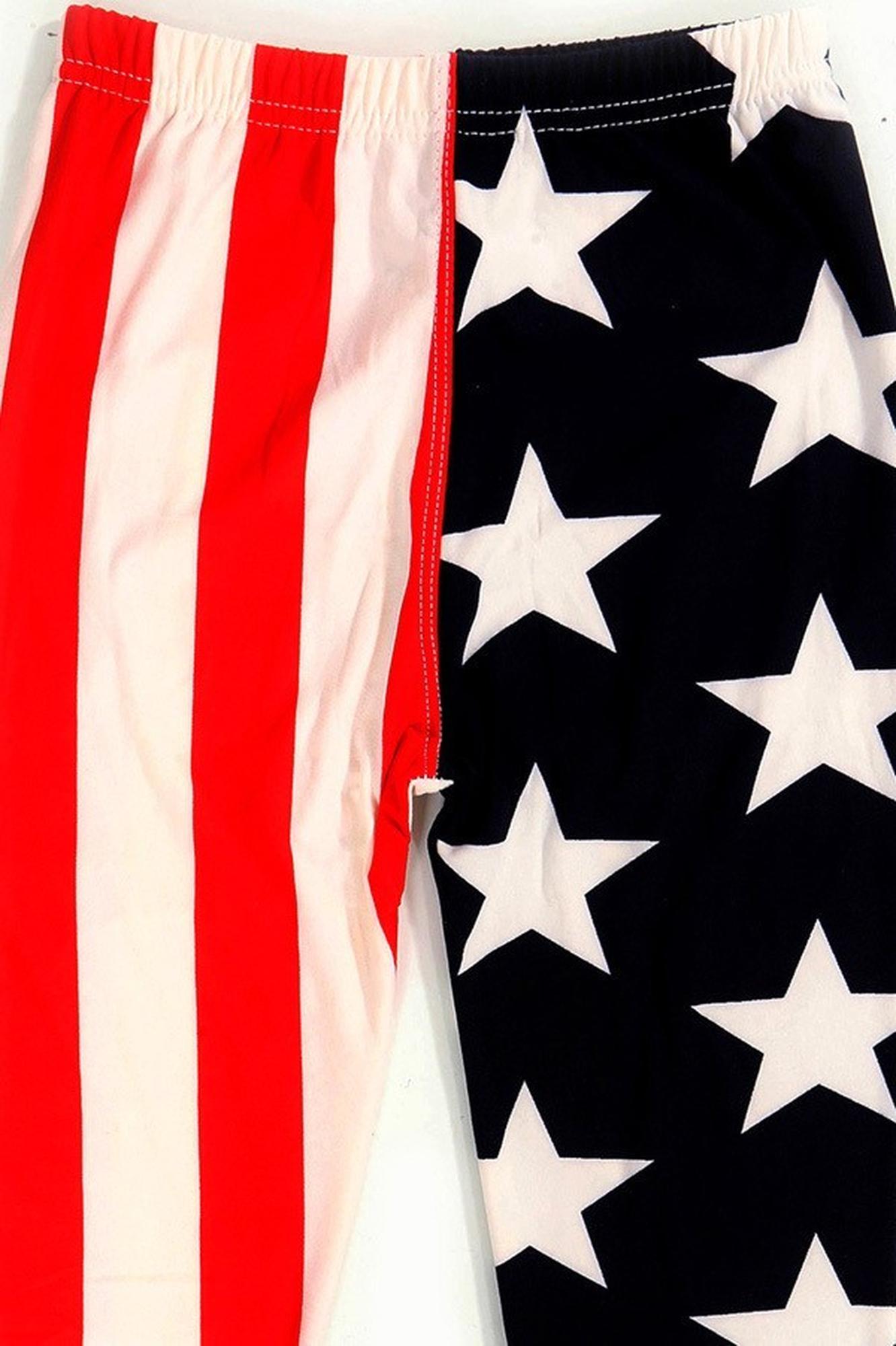 Split USA Flag Kids Leggings