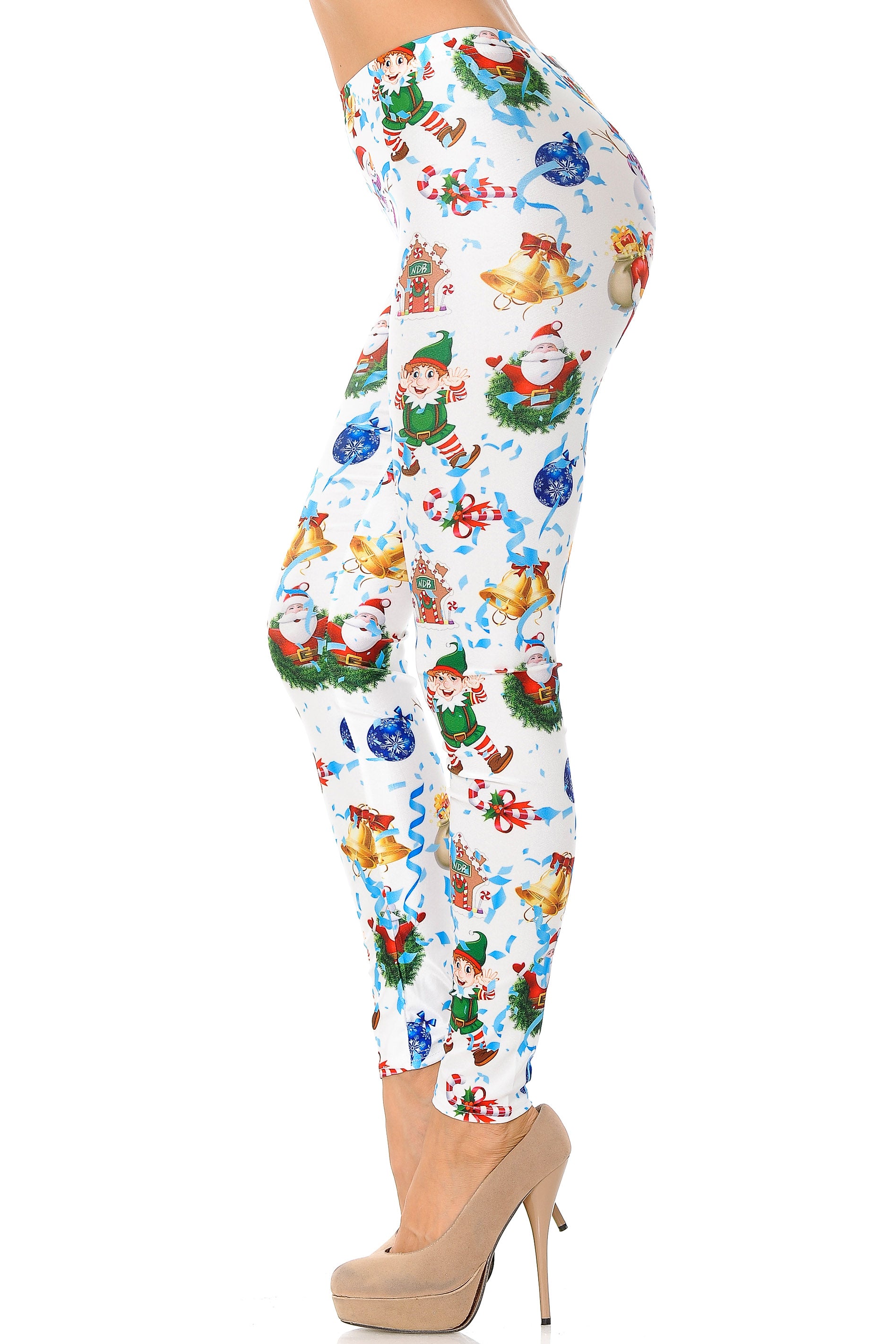Wonderful Festive Christmas Leggings - White