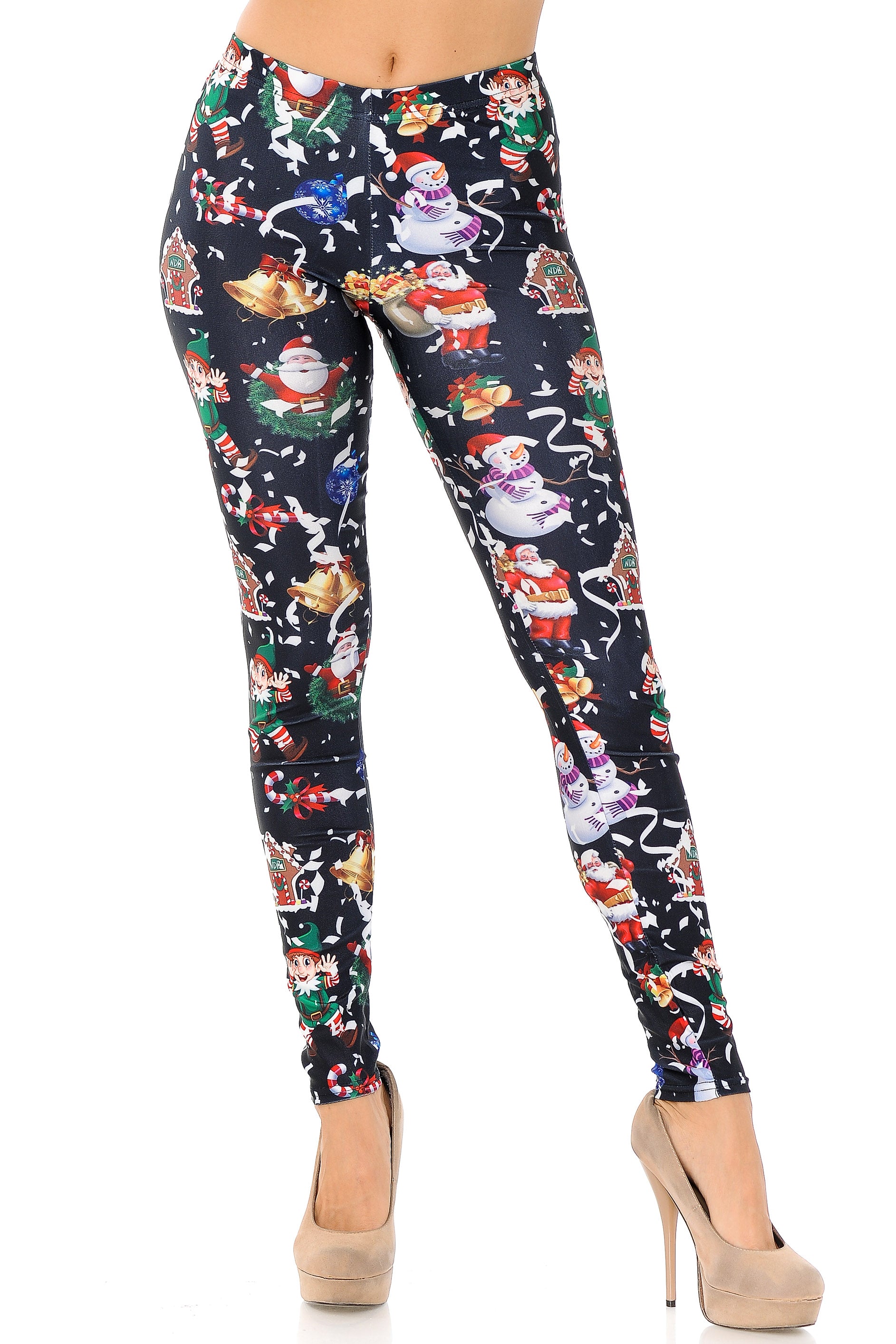 Wonderful Festive Christmas Leggings - Black