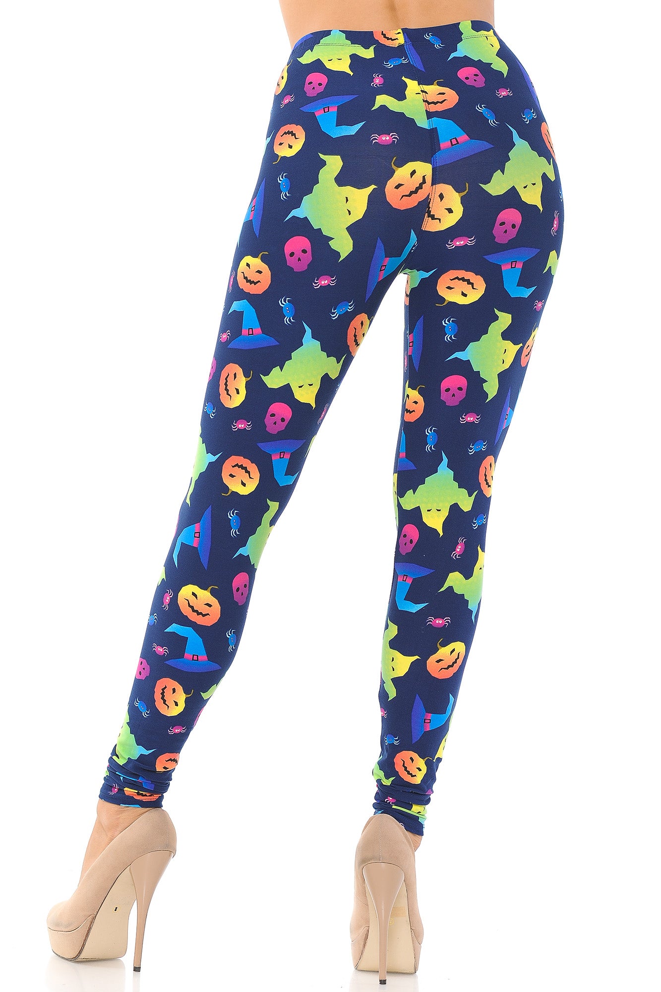 Buttery Soft Ghostbusters Ghosts Halloween Leggings (One Size Regular,Multi Color Bold)