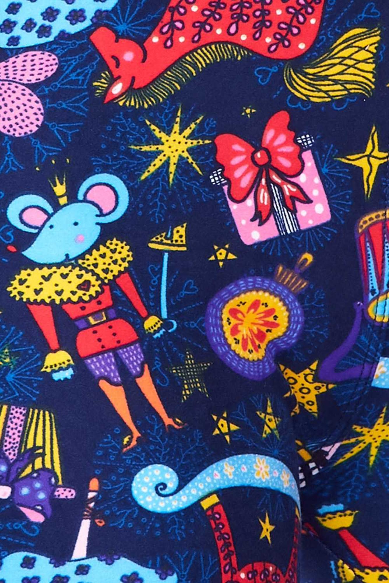 Buttery Soft Nutcracker Christmas Trinkets Leggings (One Size Regular,Blue)