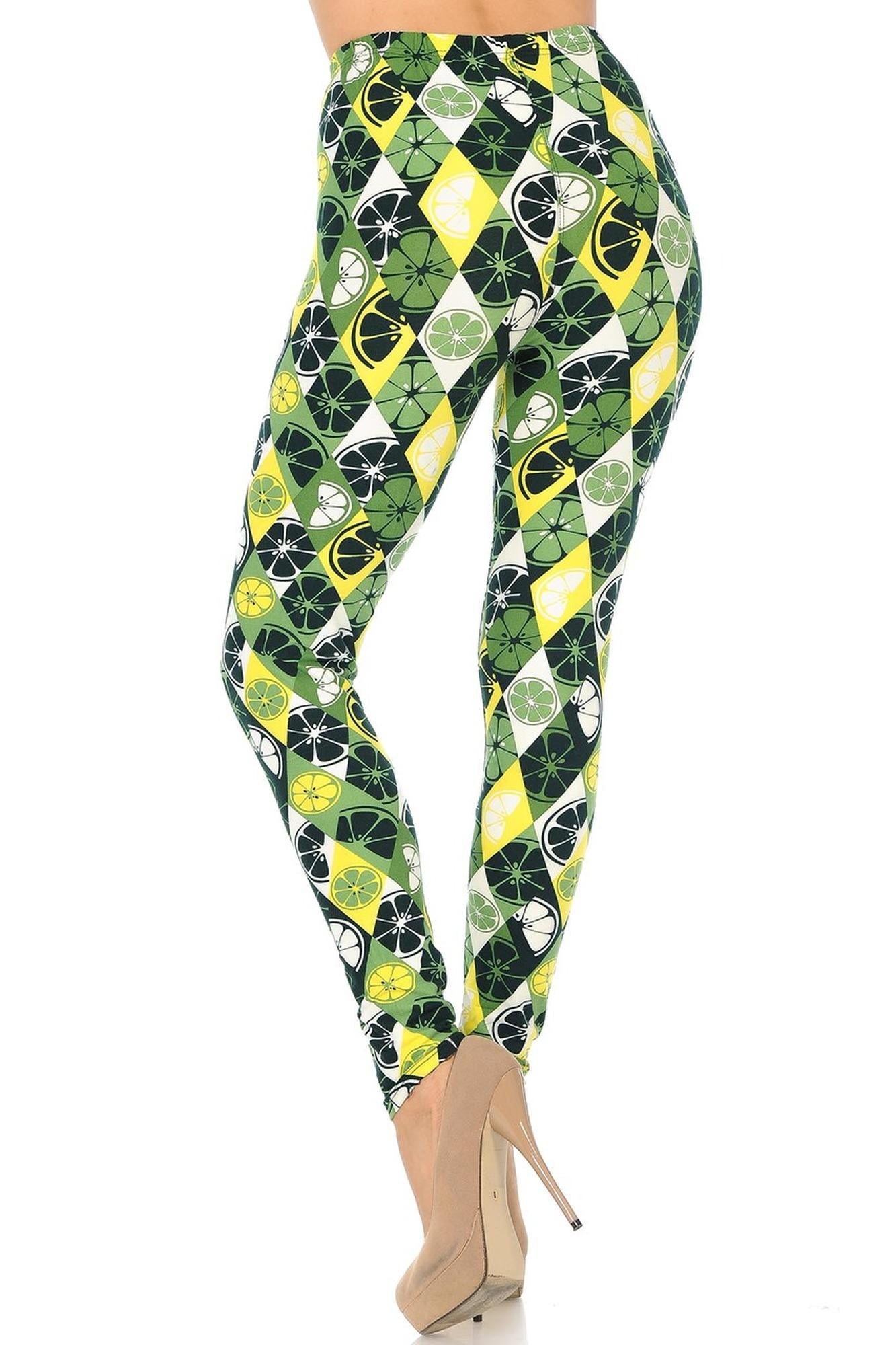 Buttery Soft Luck of the Irish Lime Leggings (One Size Regular,Green)
