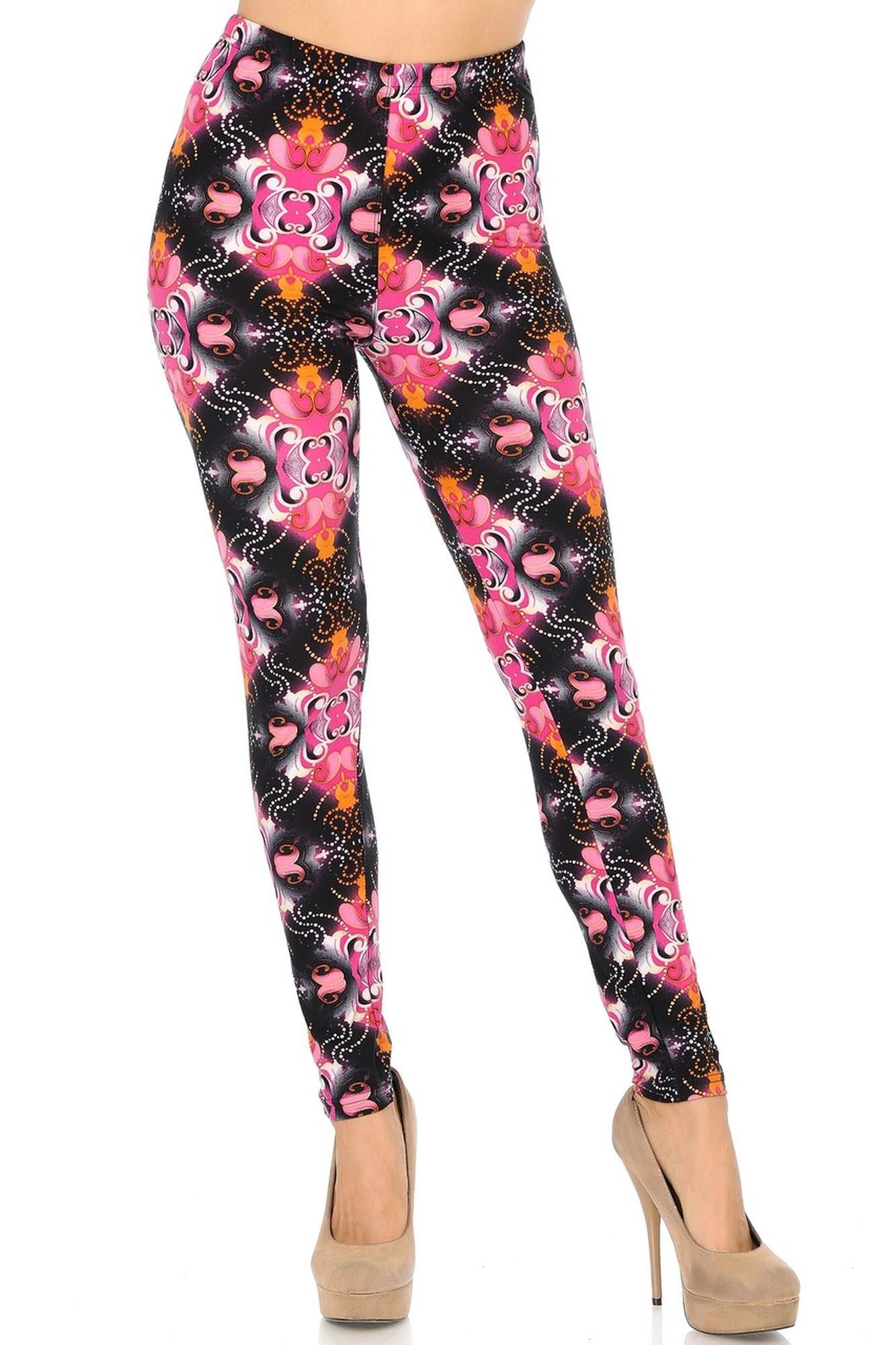Buttery Soft Fuchsia Shangri-La Leggings (One Size Regular,Fuchsia)