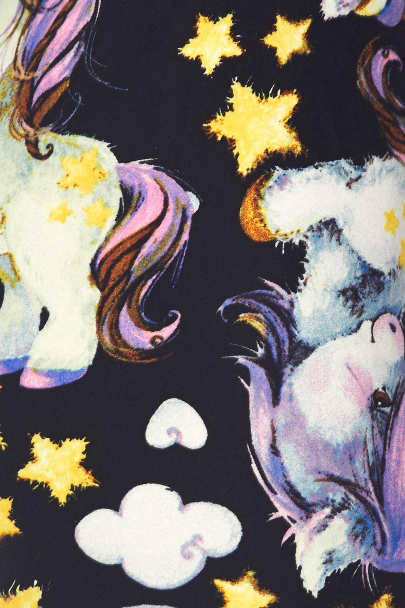Buttery Soft Cutie Pie Baby Unicorn Plus Size Leggings (One Size Plus,Black)