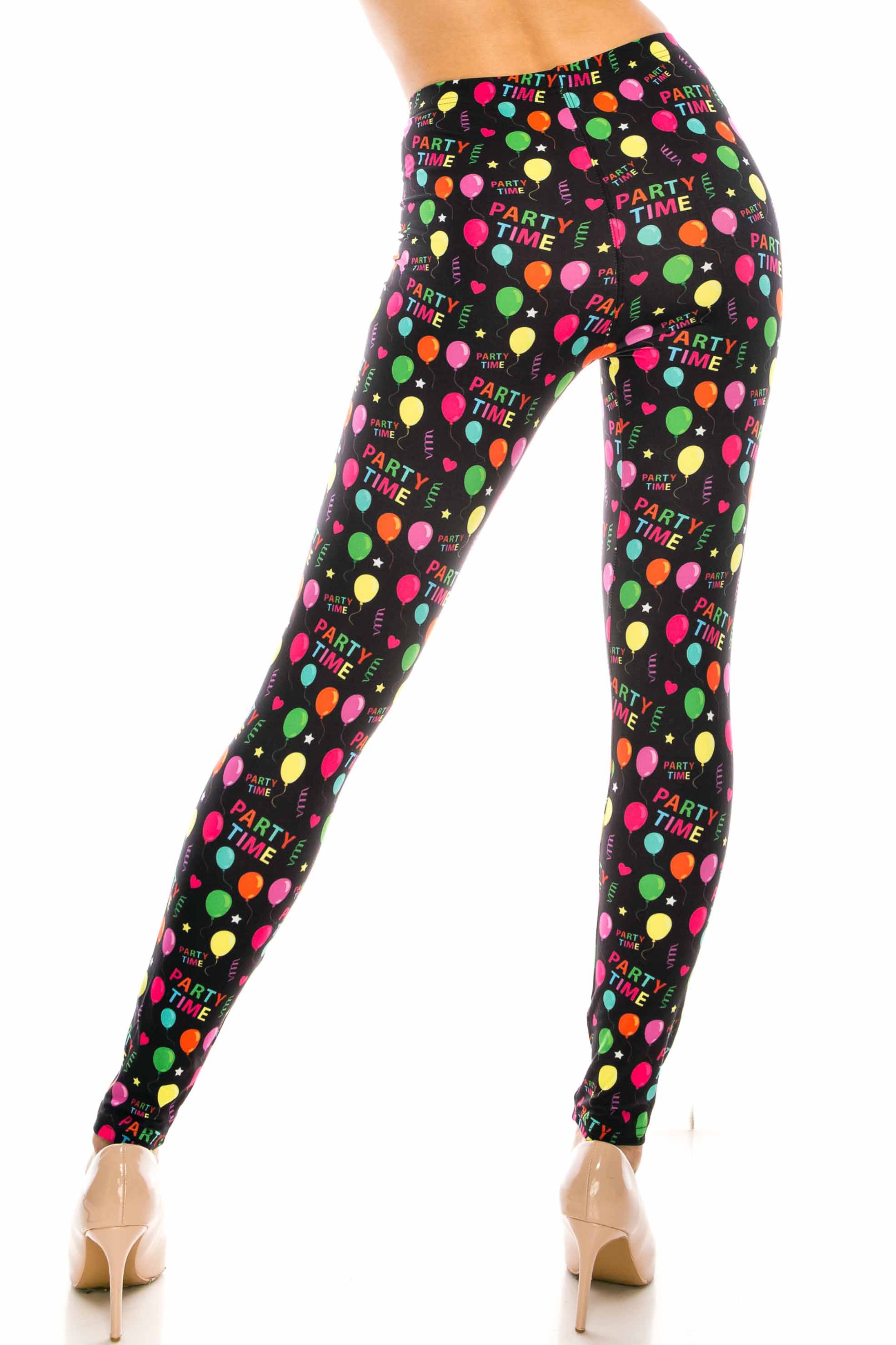 Creamy Soft Party Time Leggings (One Size Regular,Black)