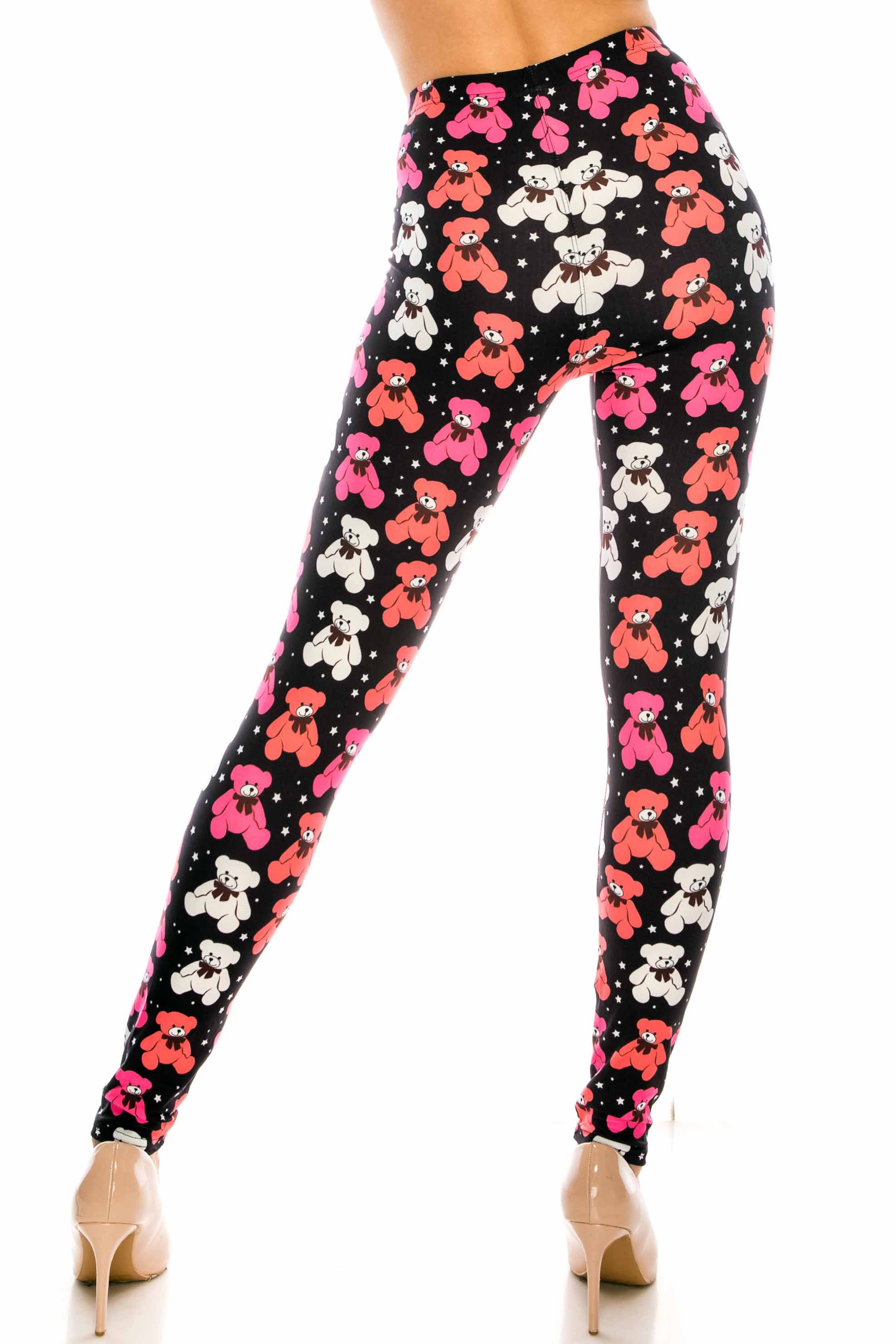 Creamy Soft Teddy Bear Leggings (One Size Regular,Pink)