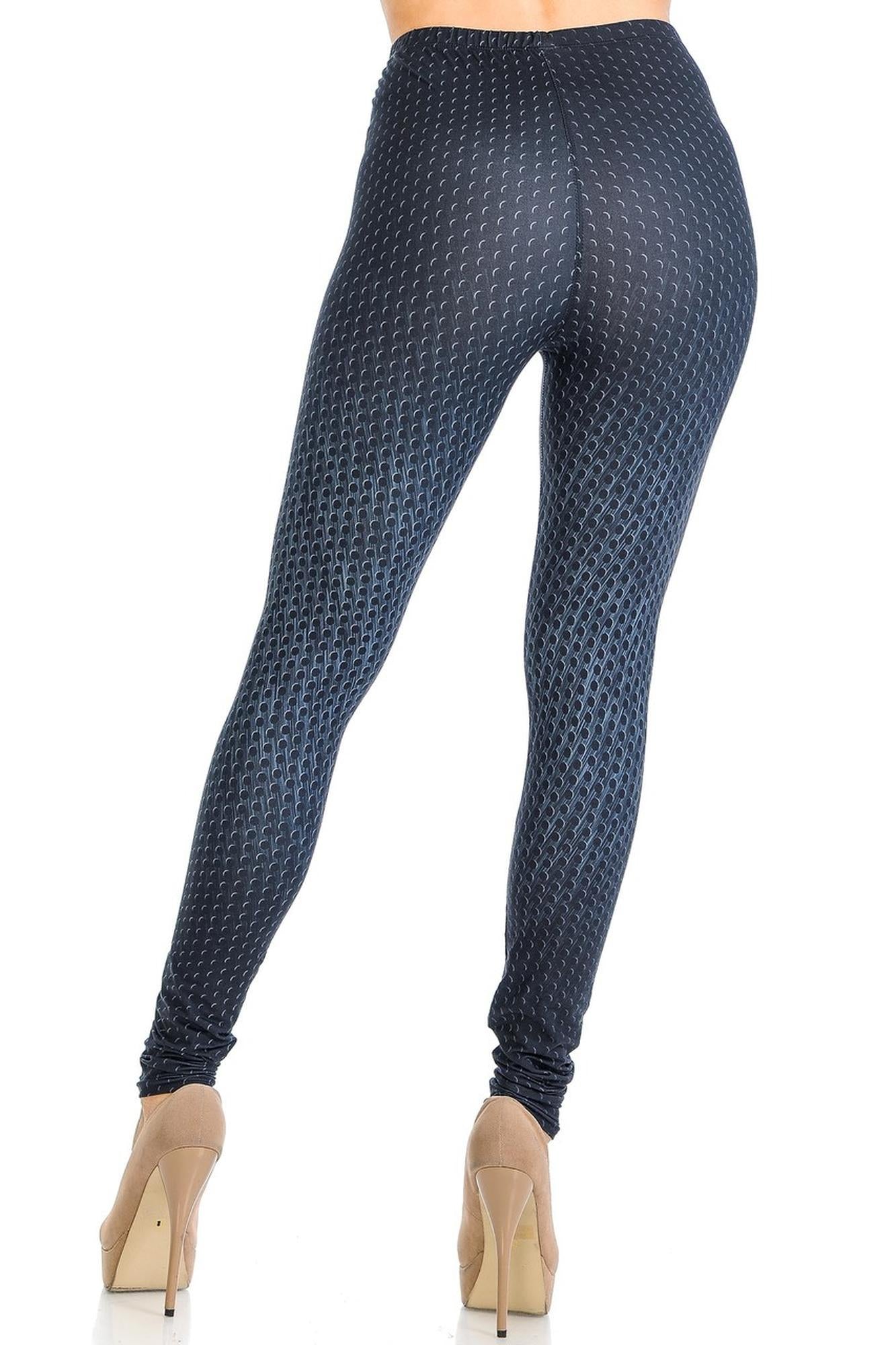 Creamy Soft Textured Dots Leggings - Signature Collection (One Size Regular,Black)