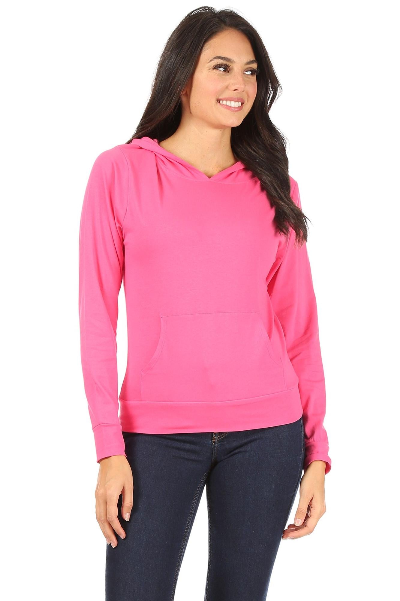 Solid Basic Cotton Pullover Hoodie