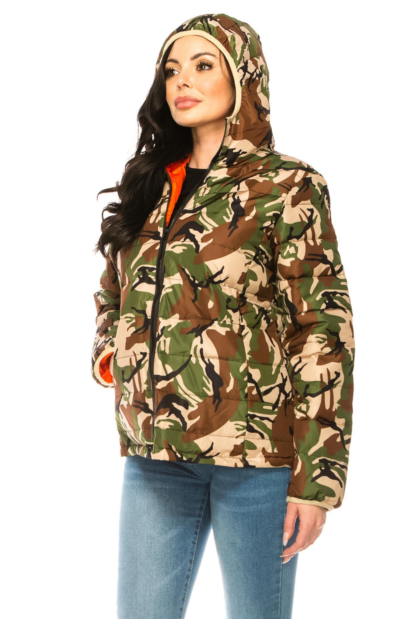 Women's Camouflage Winter Puffer Down Jacket