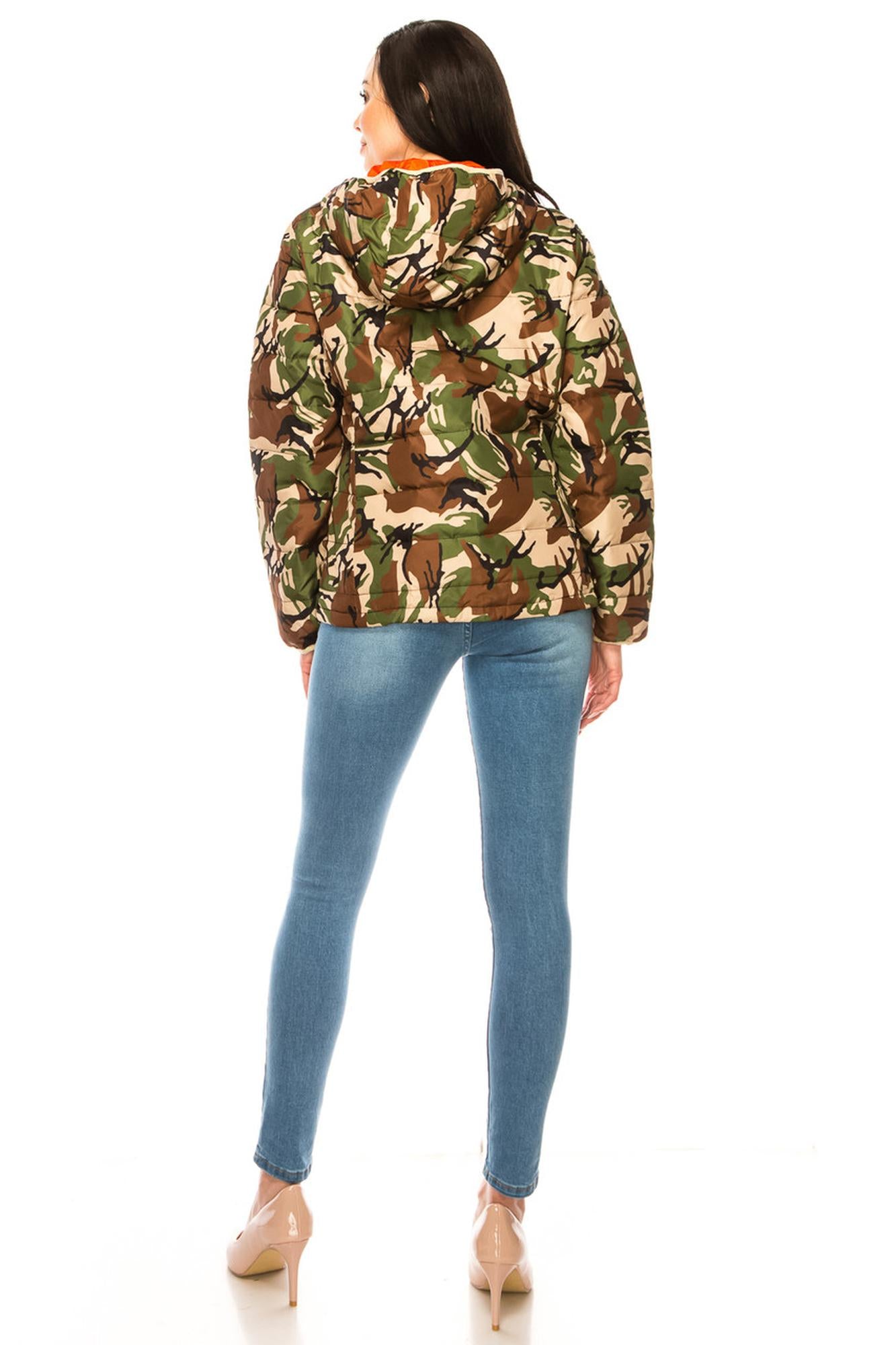 Women's Camouflage Winter Puffer Down Jacket