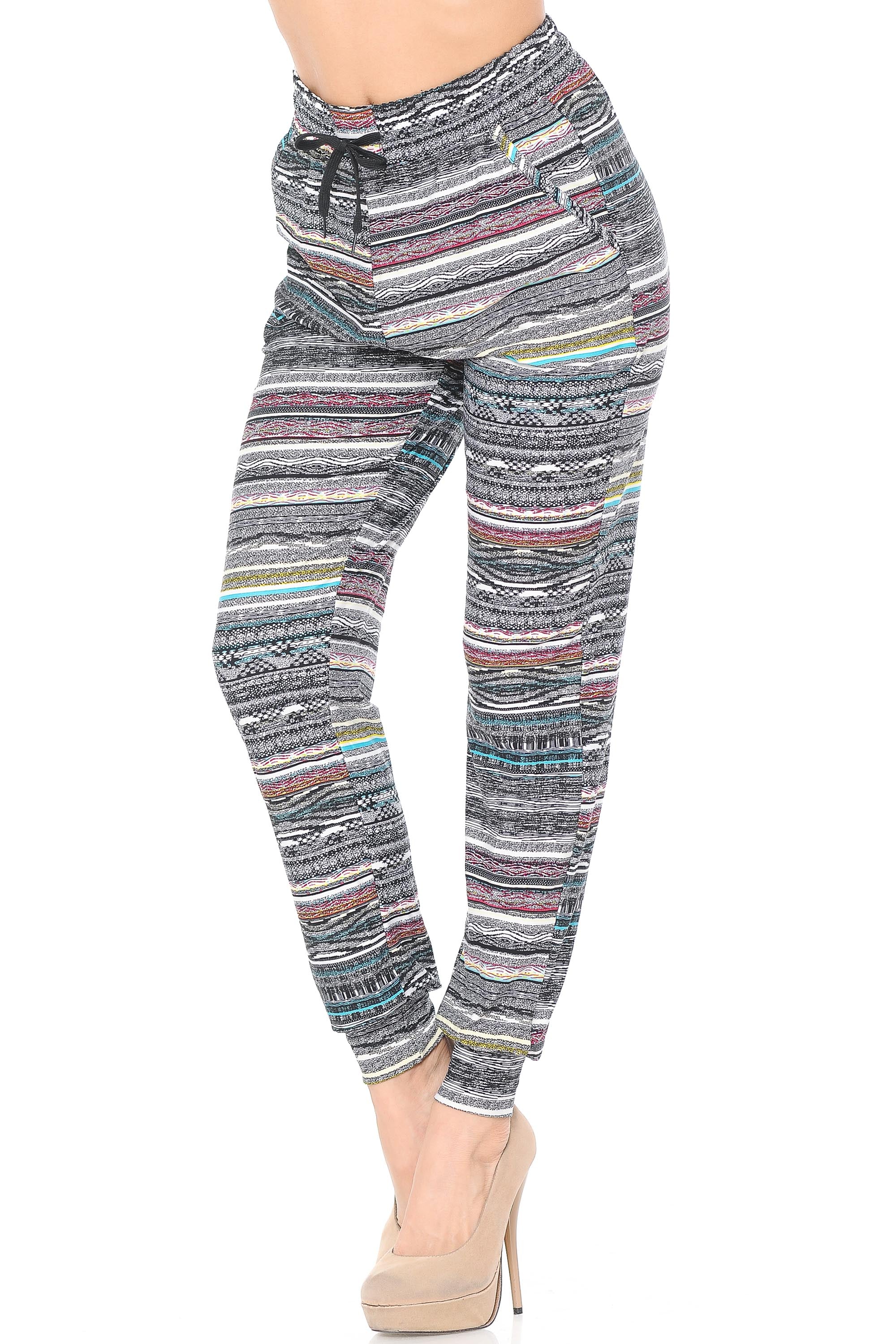 Brushed Tribal Cascade Joggers