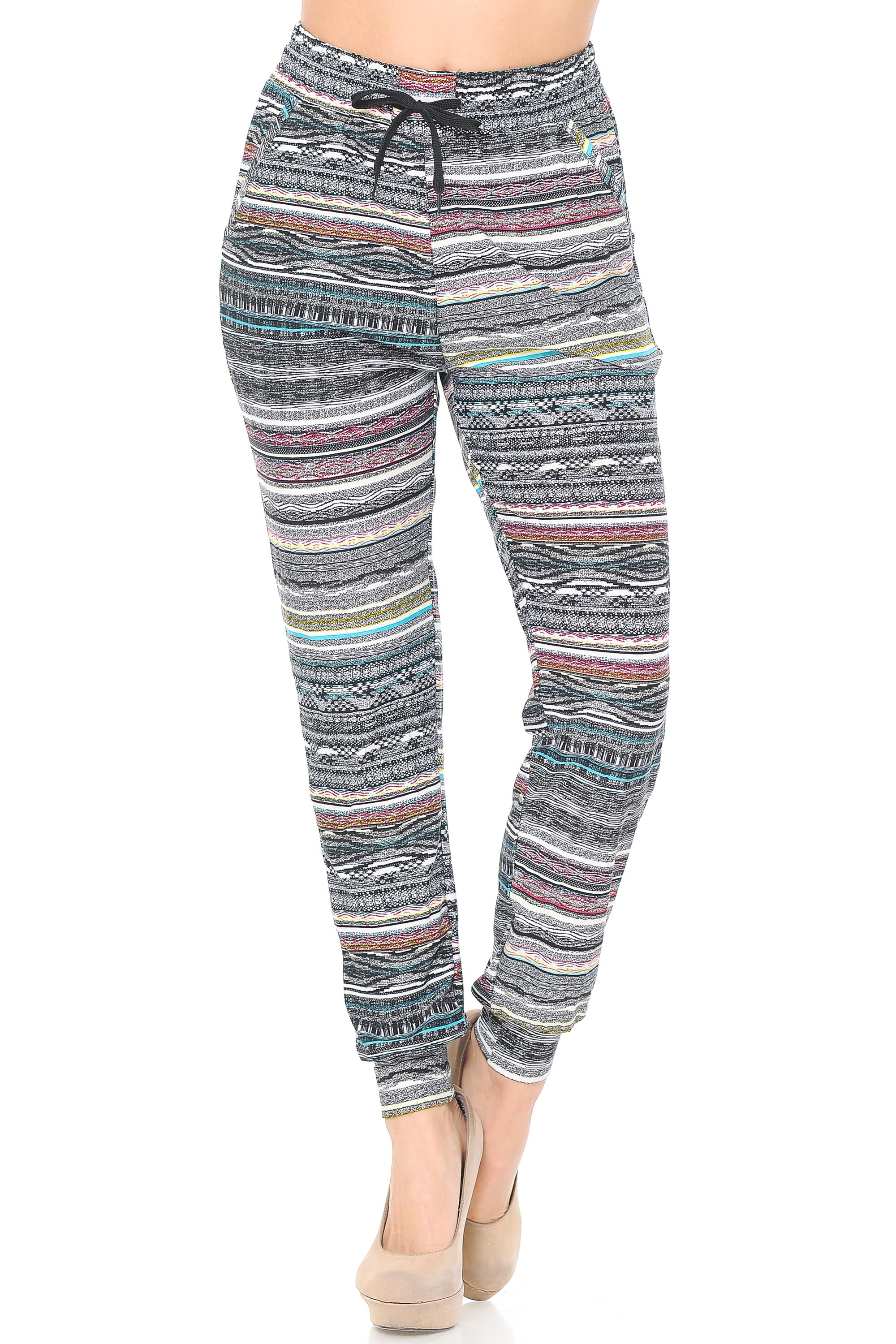 Brushed Tribal Cascade Joggers